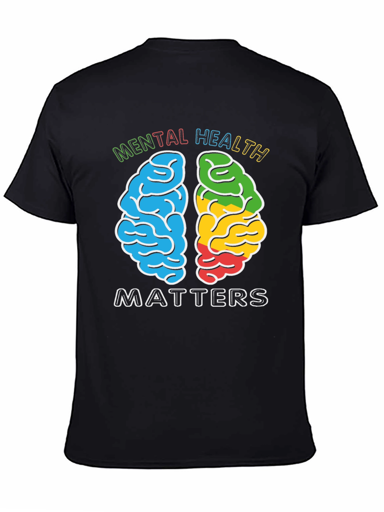 Mental Health Matters T-Shirt - Brain Graphic