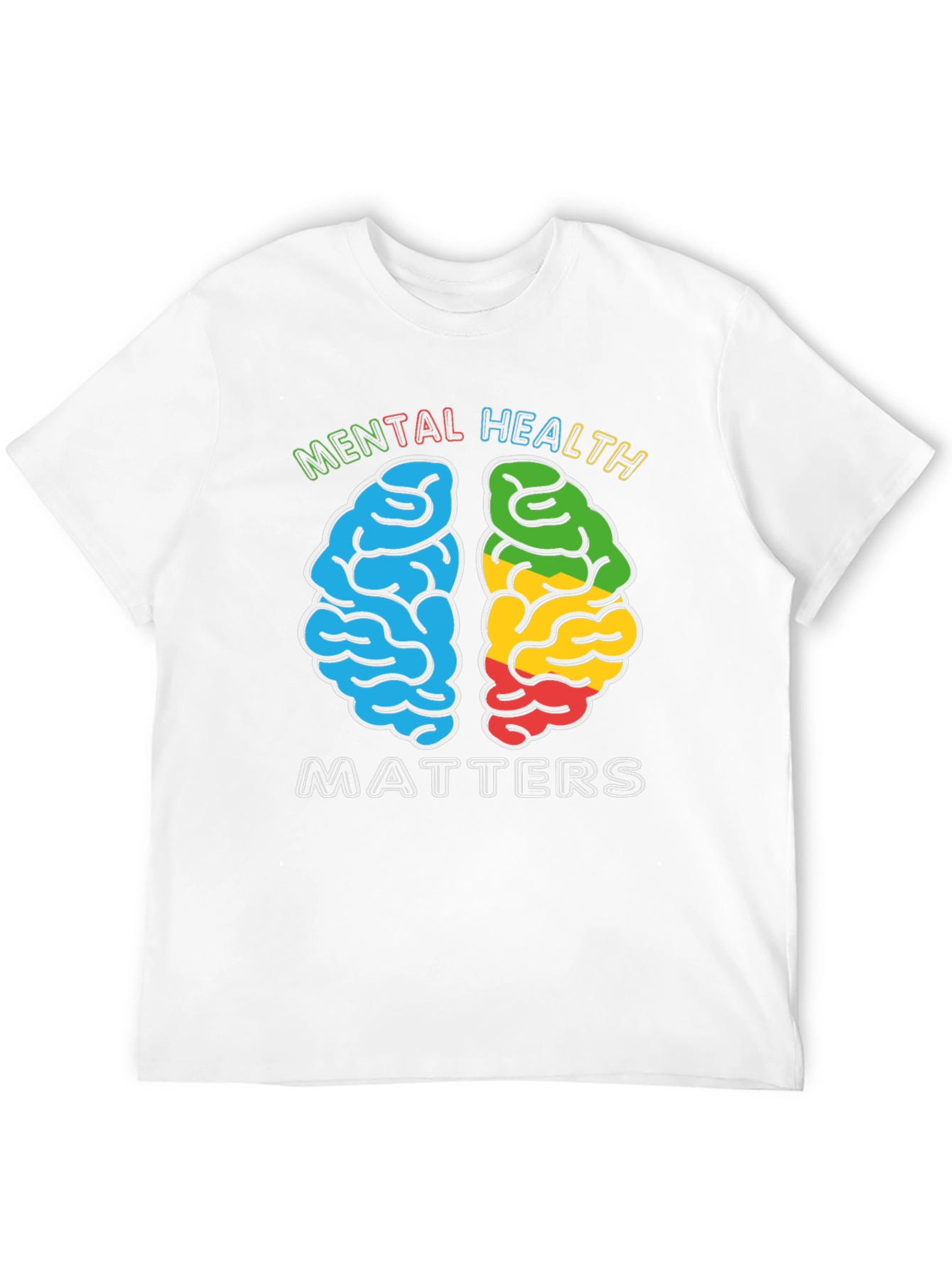 Mental Health Matters T-Shirt - Brain Graphic