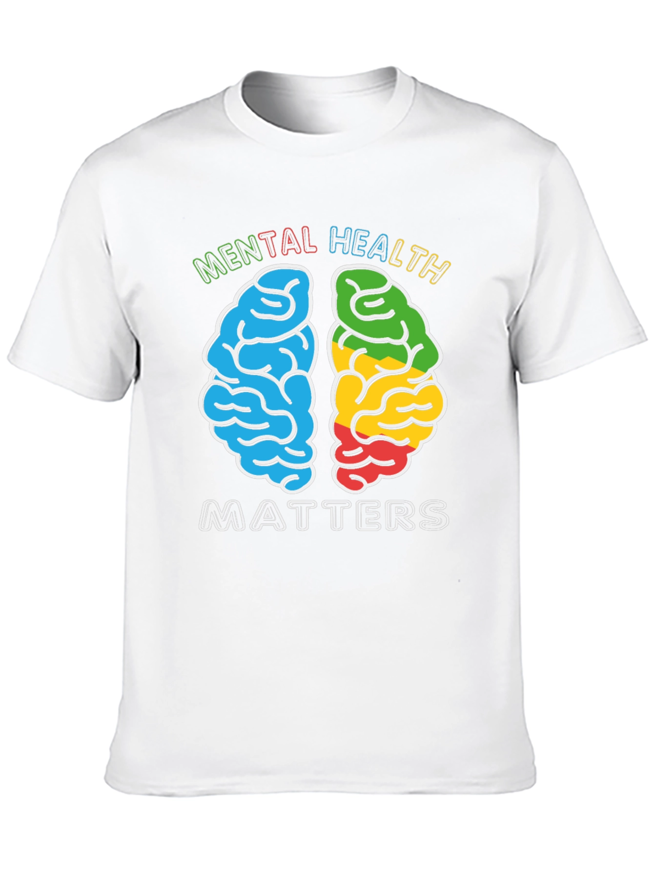 Mental Health Matters T-Shirt - Brain Graphic