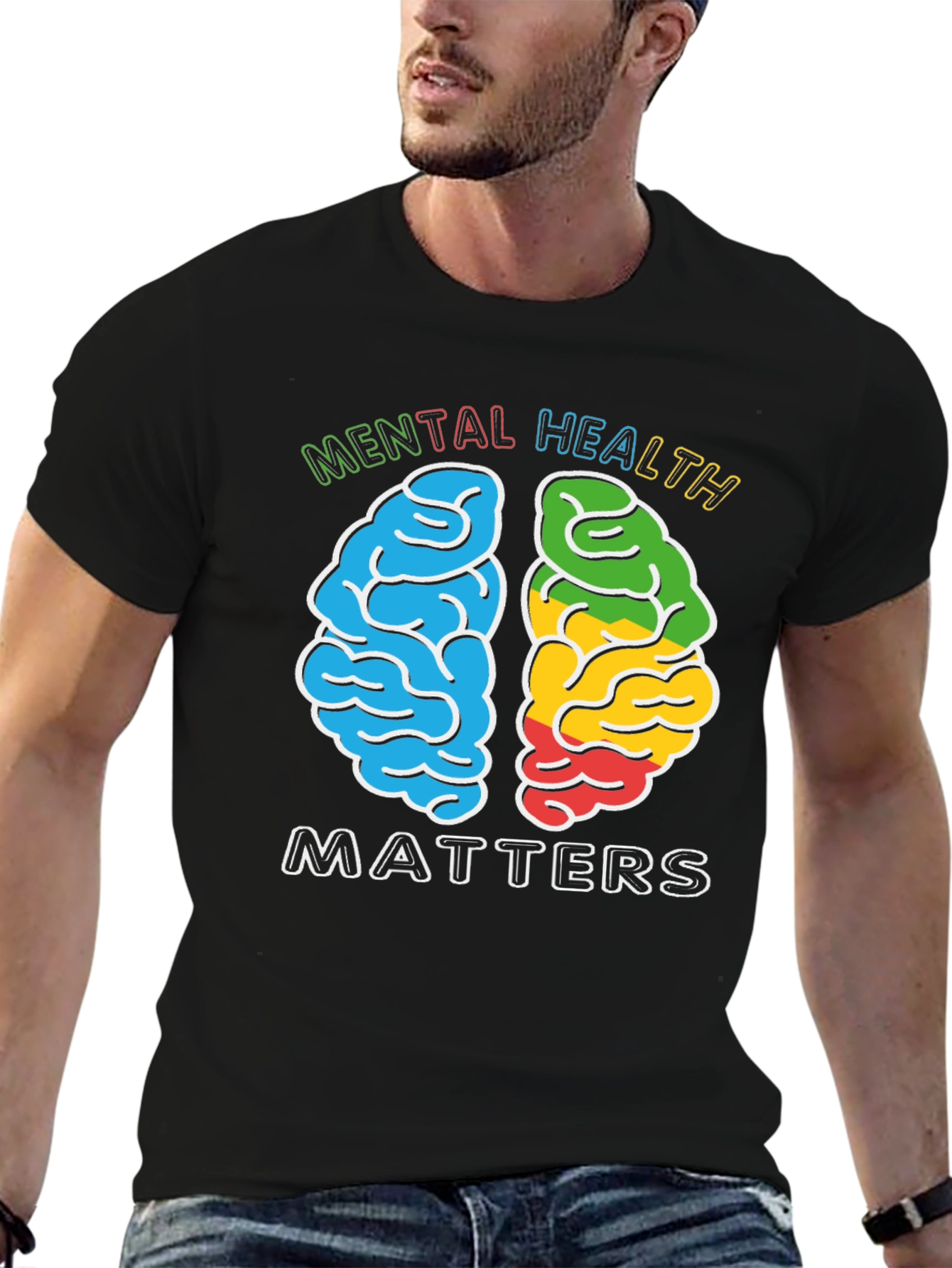 Mental Health Matters T-Shirt - Brain Graphic