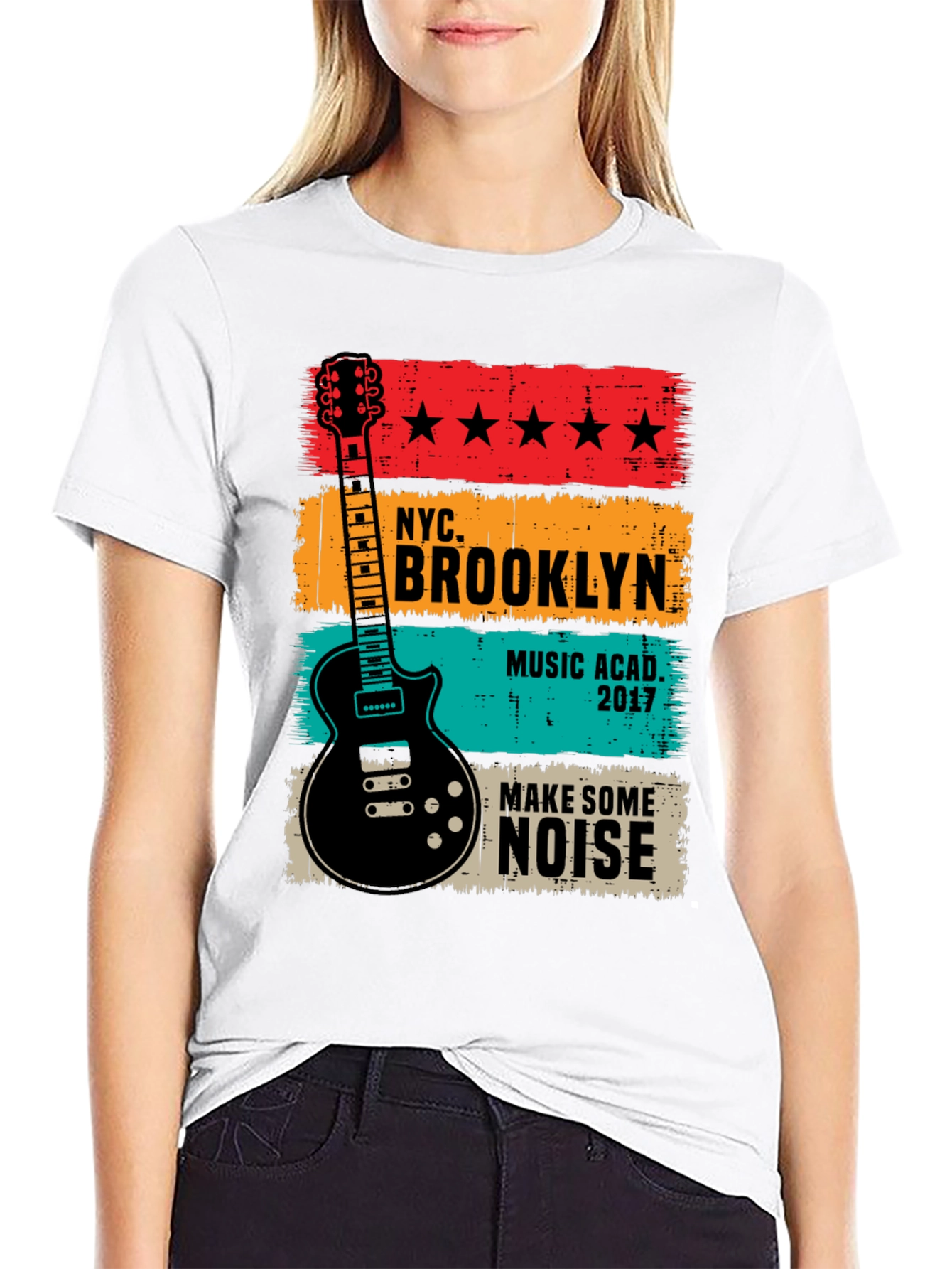 NYC Brooklyn Music T-Shirt Guitar Tee