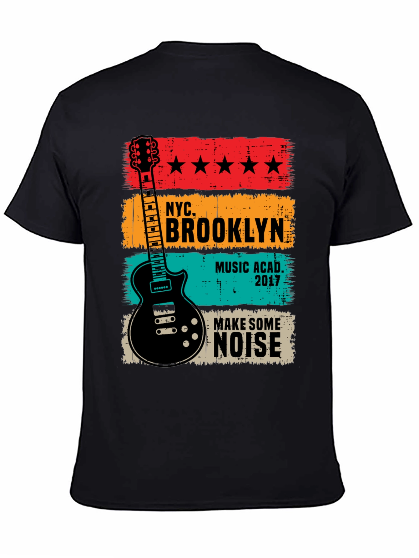 NYC Brooklyn Music T-Shirt Guitar Tee