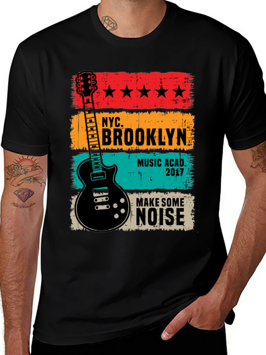 NYC Brooklyn Music T-Shirt Guitar Tee