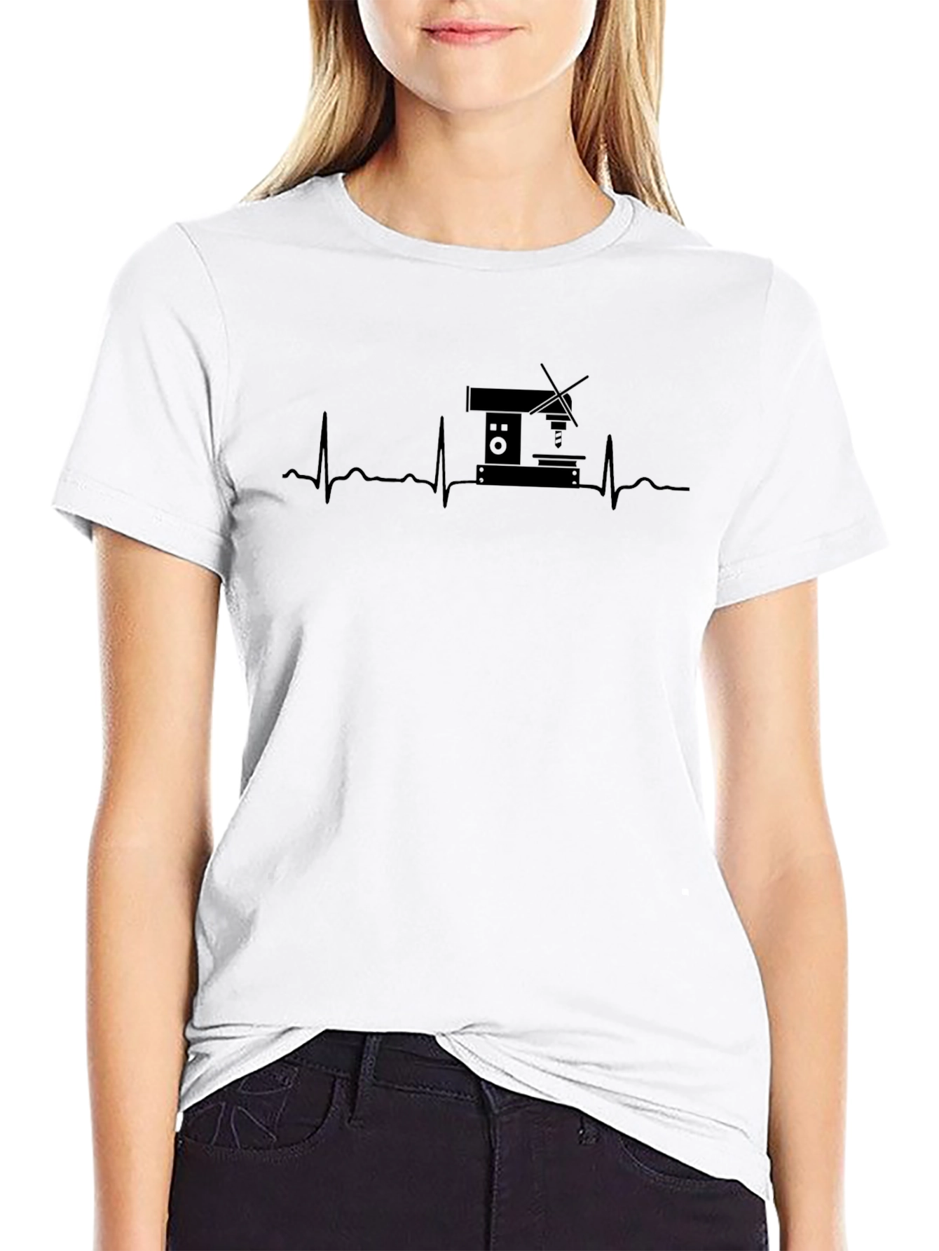 Machinist Heartbeat T-Shirt - Black