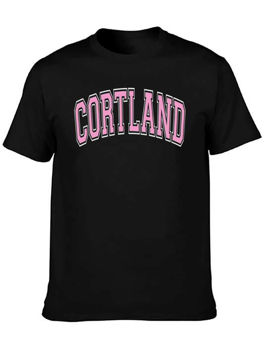 Cortland Pink Varsity Style T-Shirt