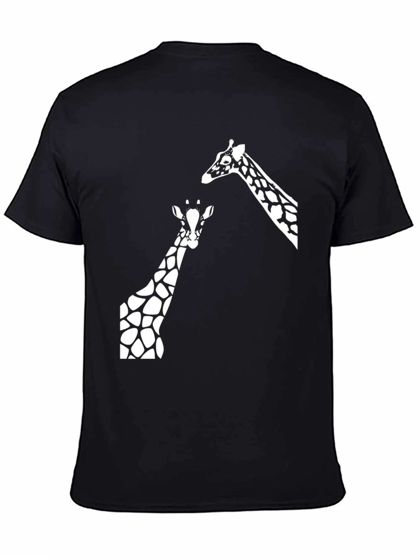 Giraffe Graphic Tee - Black Cotton T-Shirt