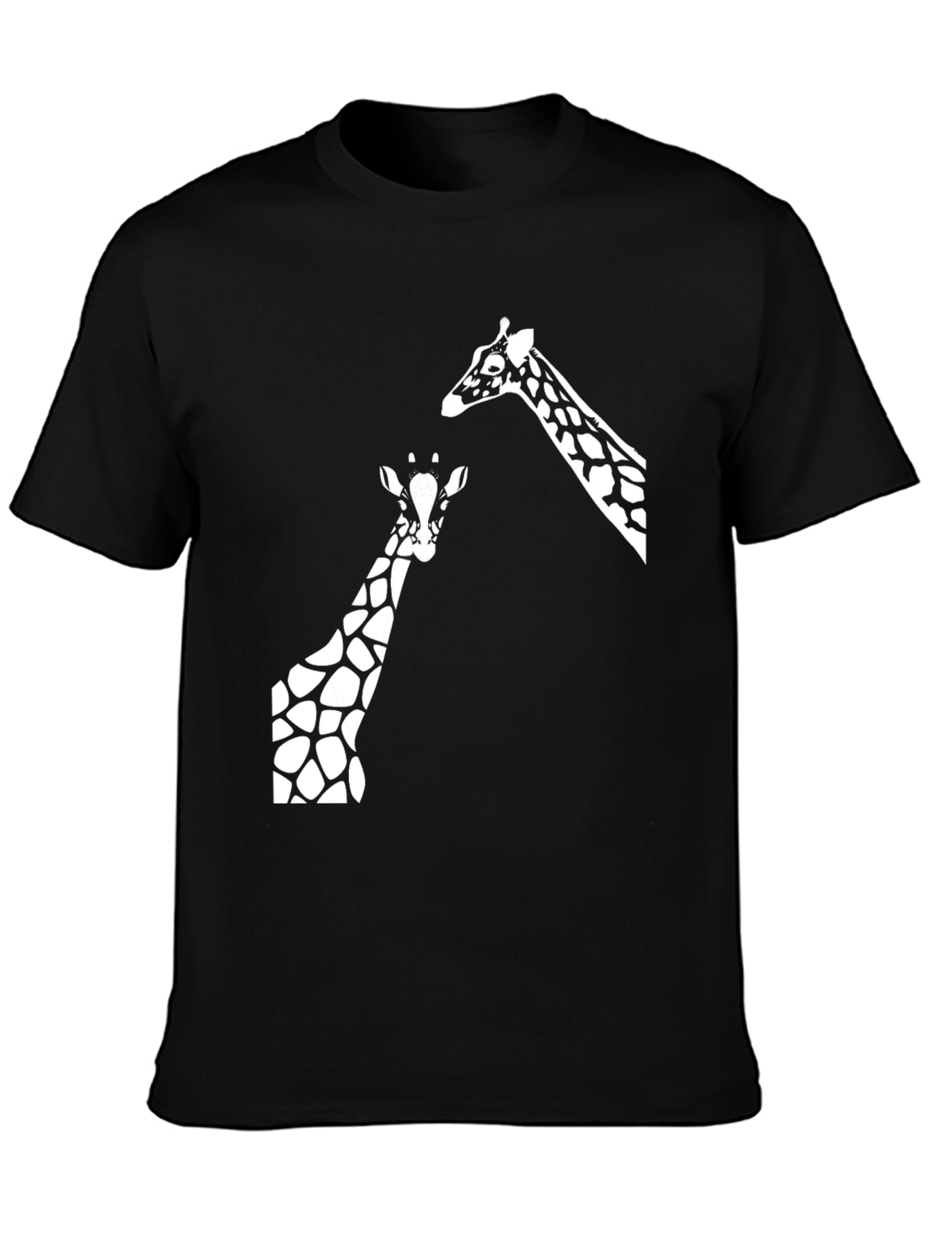 Giraffe Graphic Tee - Black Cotton T-Shirt