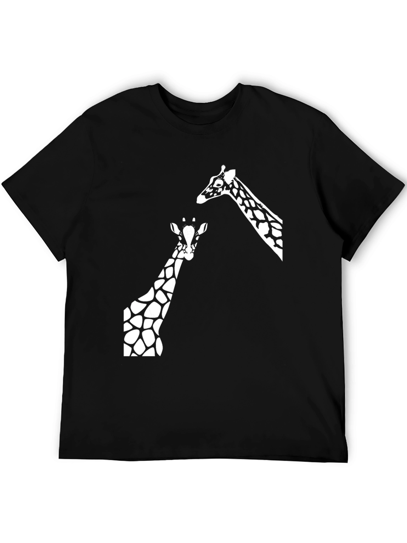 Giraffe Graphic Tee - Black Cotton T-Shirt