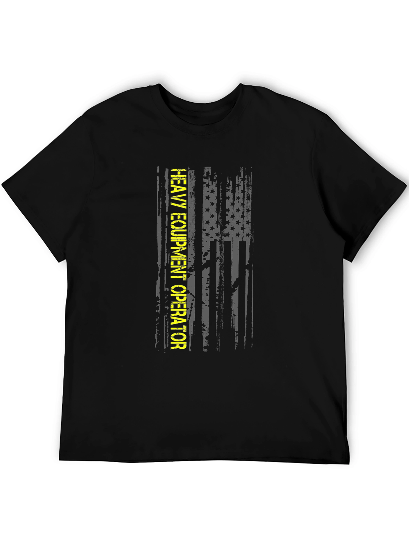 Heavy Equipment Operator Distressed Flag T-Shirt