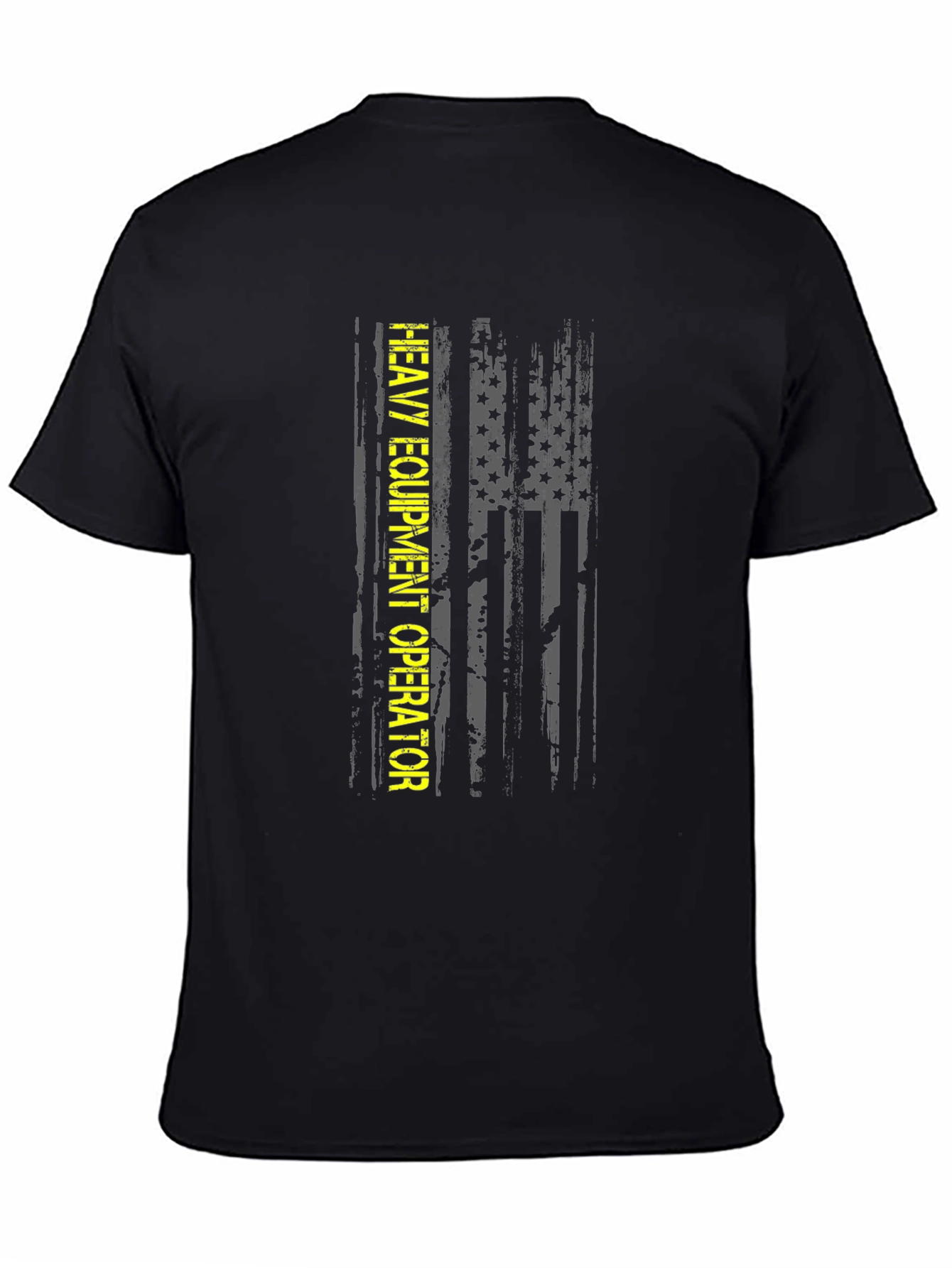 Heavy Equipment Operator Distressed Flag T-Shirt