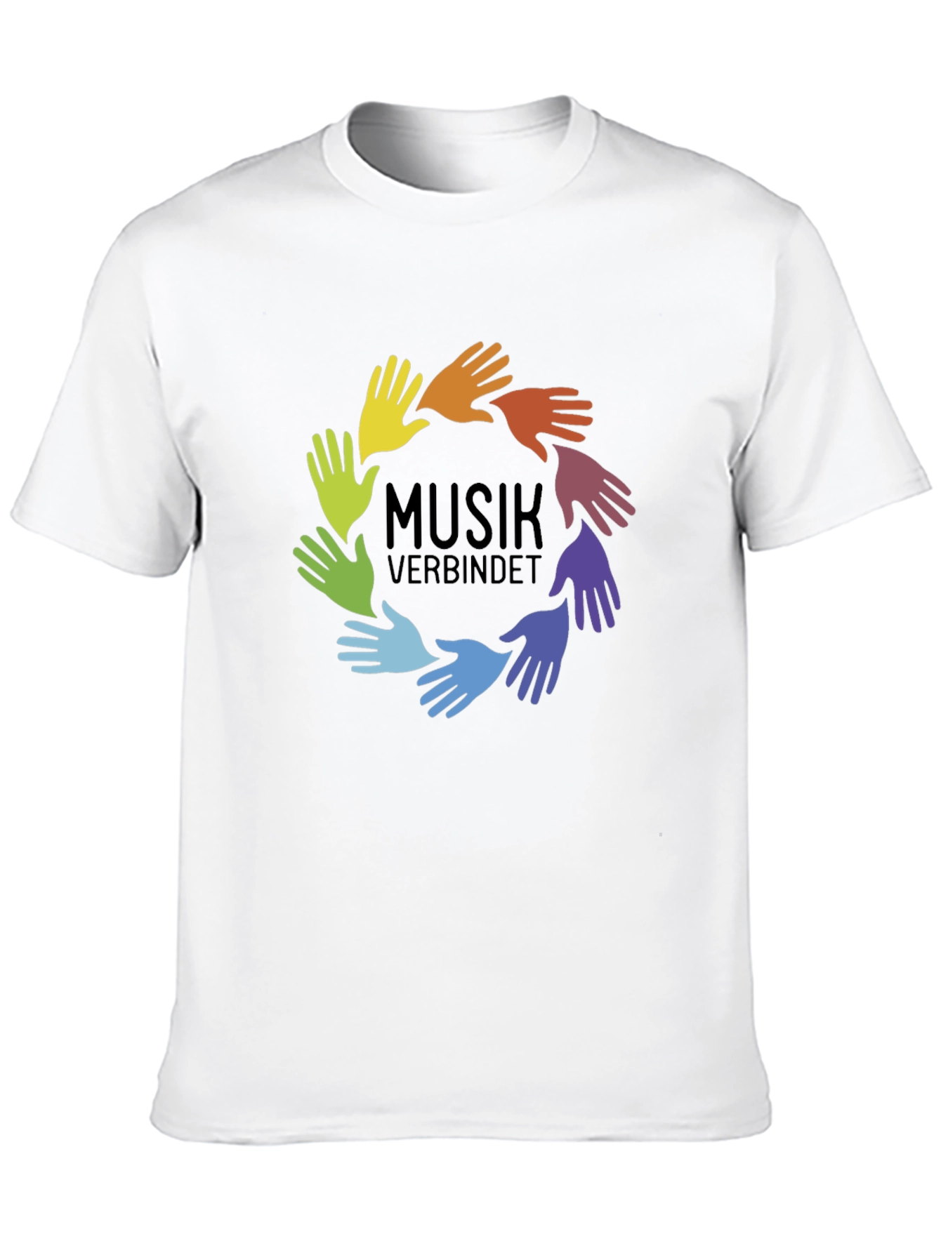 Music Unites T-Shirt - Rainbow Hands Design