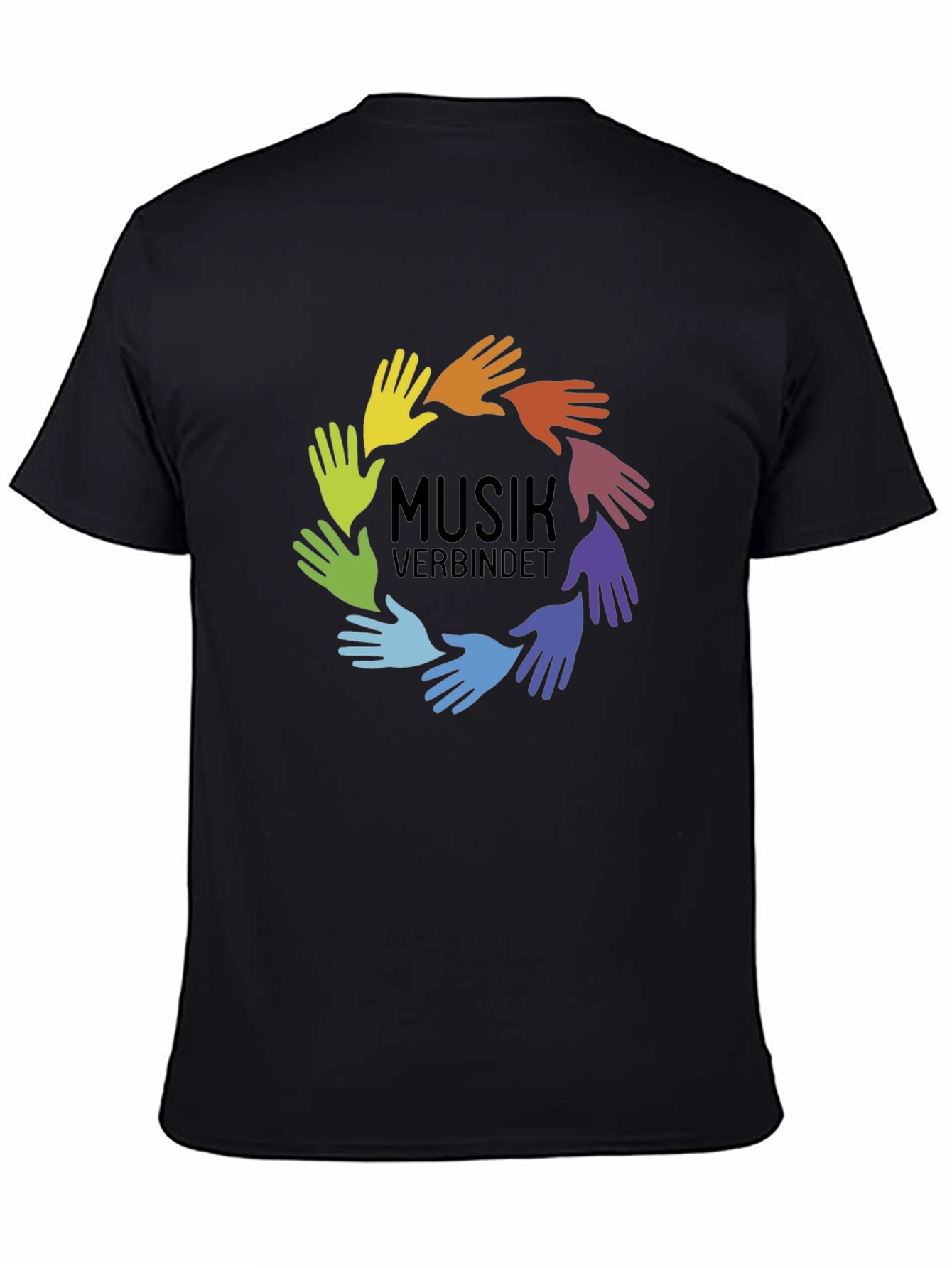 Music Unites T-Shirt - Rainbow Hands Design