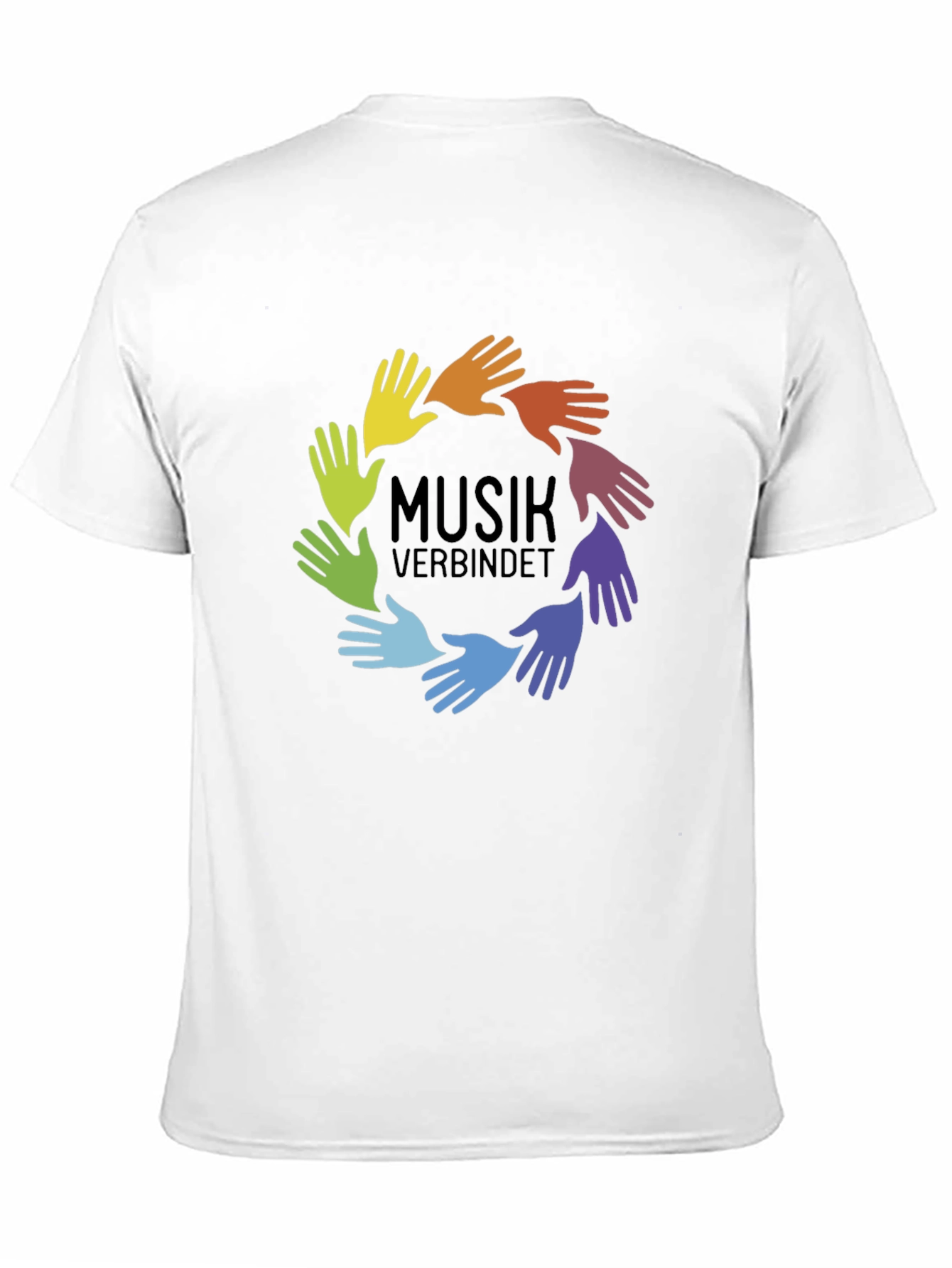 Music Unites T-Shirt - Rainbow Hands Design