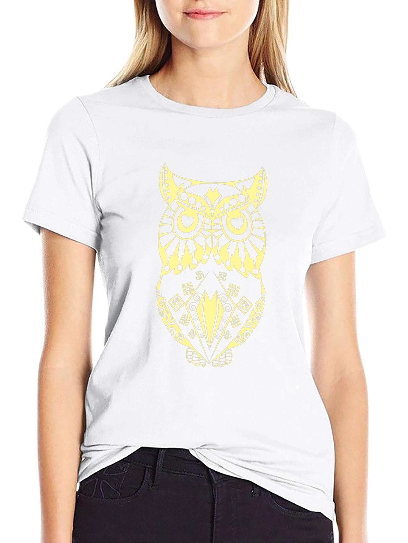 Black Owl Graphic Print Tee