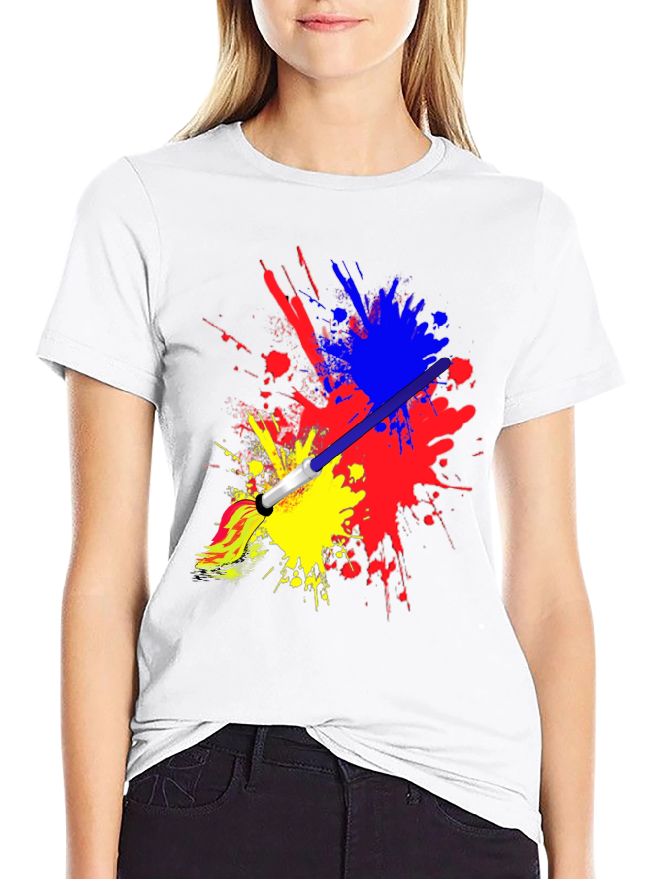 Paint Splatter Brush Stroke Graphic Tee
