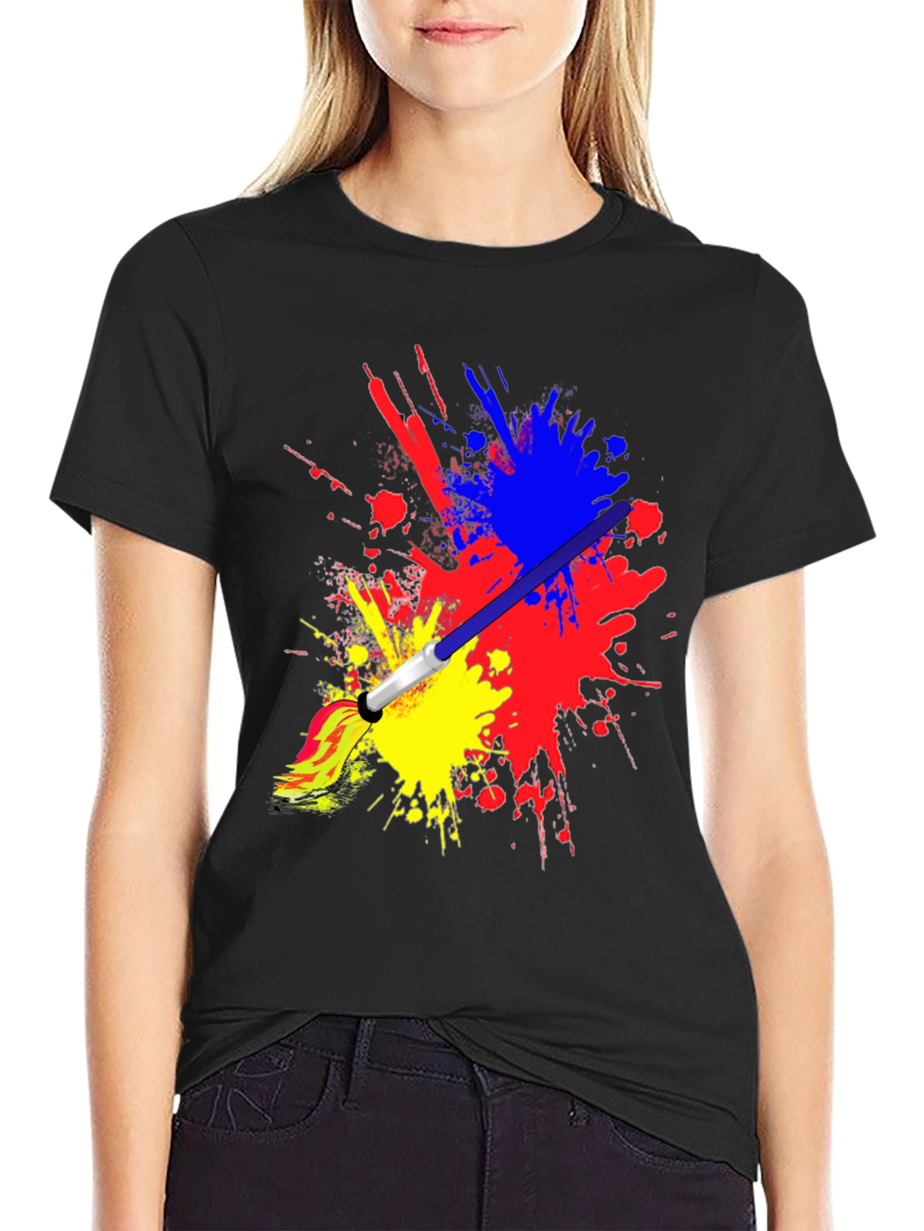 Paint Splatter Brush Stroke Graphic Tee