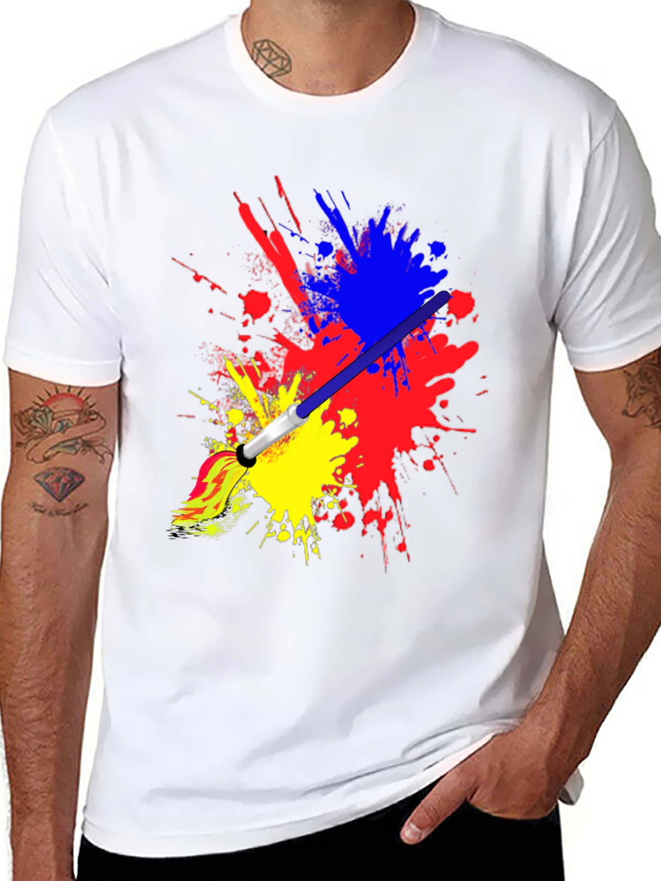 Paint Splatter Brush Stroke Graphic Tee