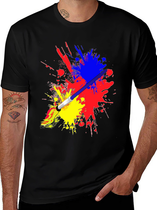 Paint Splatter Brush Stroke Graphic Tee