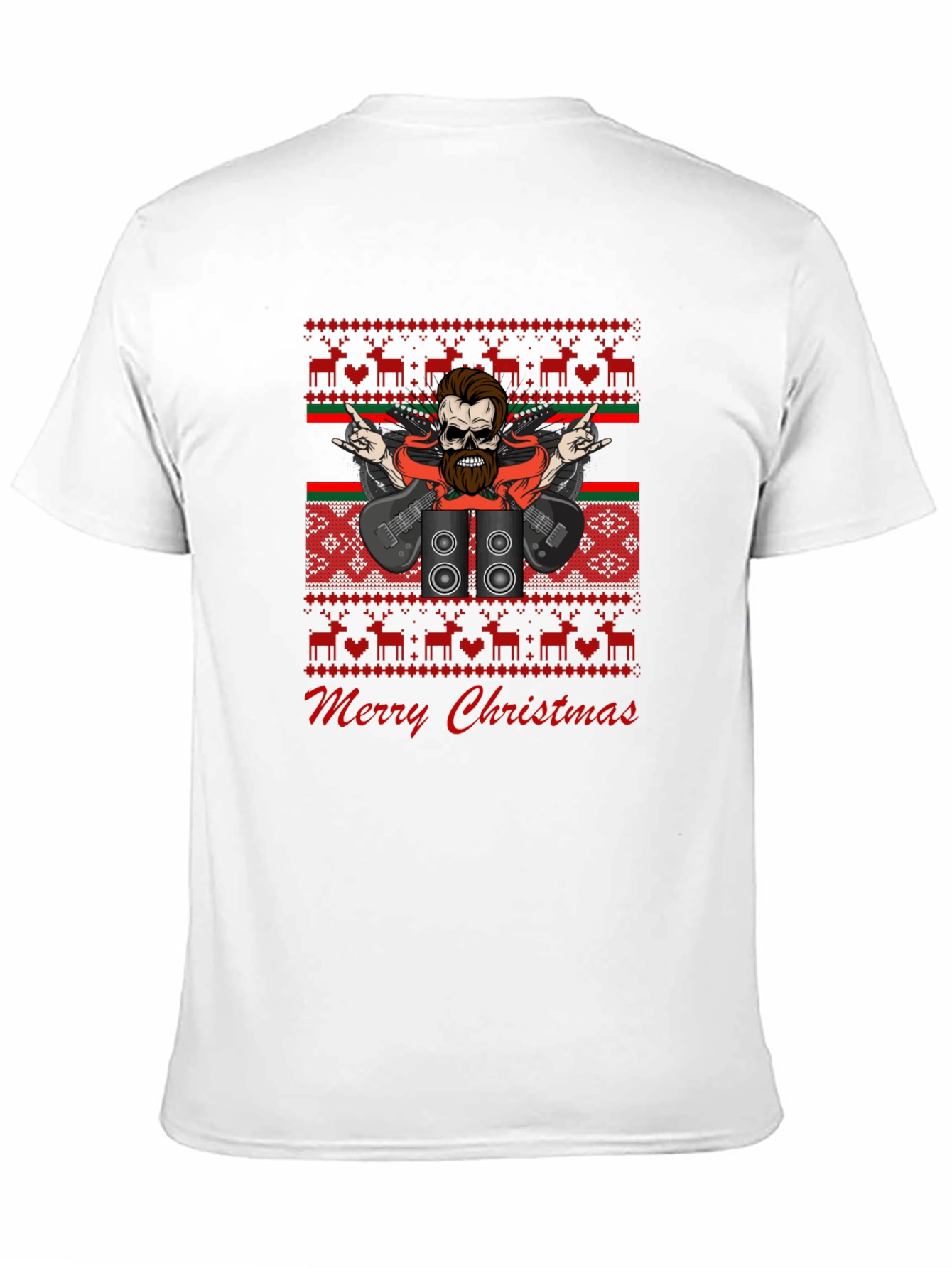 Rock and Roll Christmas T-Shirt - Ugly Sweater Style