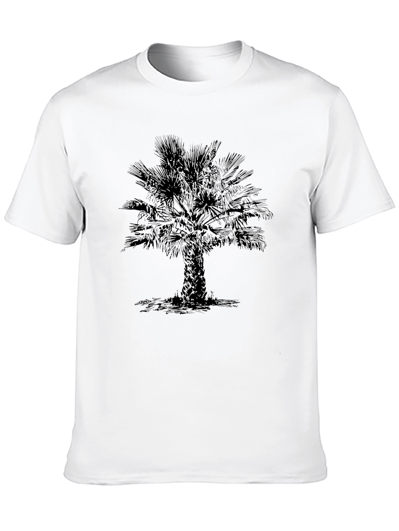 Palm Tree Graphic Tee - Stylish Mens Black T-Shirt
