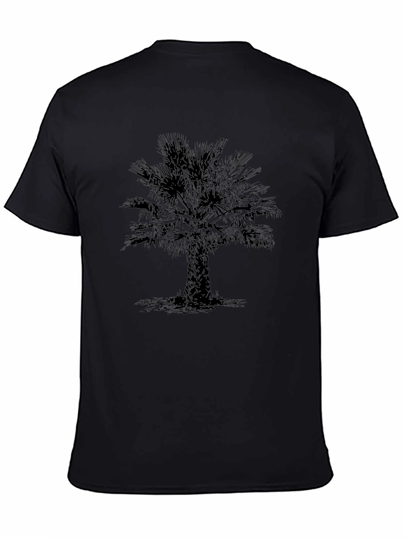Palm Tree Graphic Tee - Stylish Mens Black T-Shirt