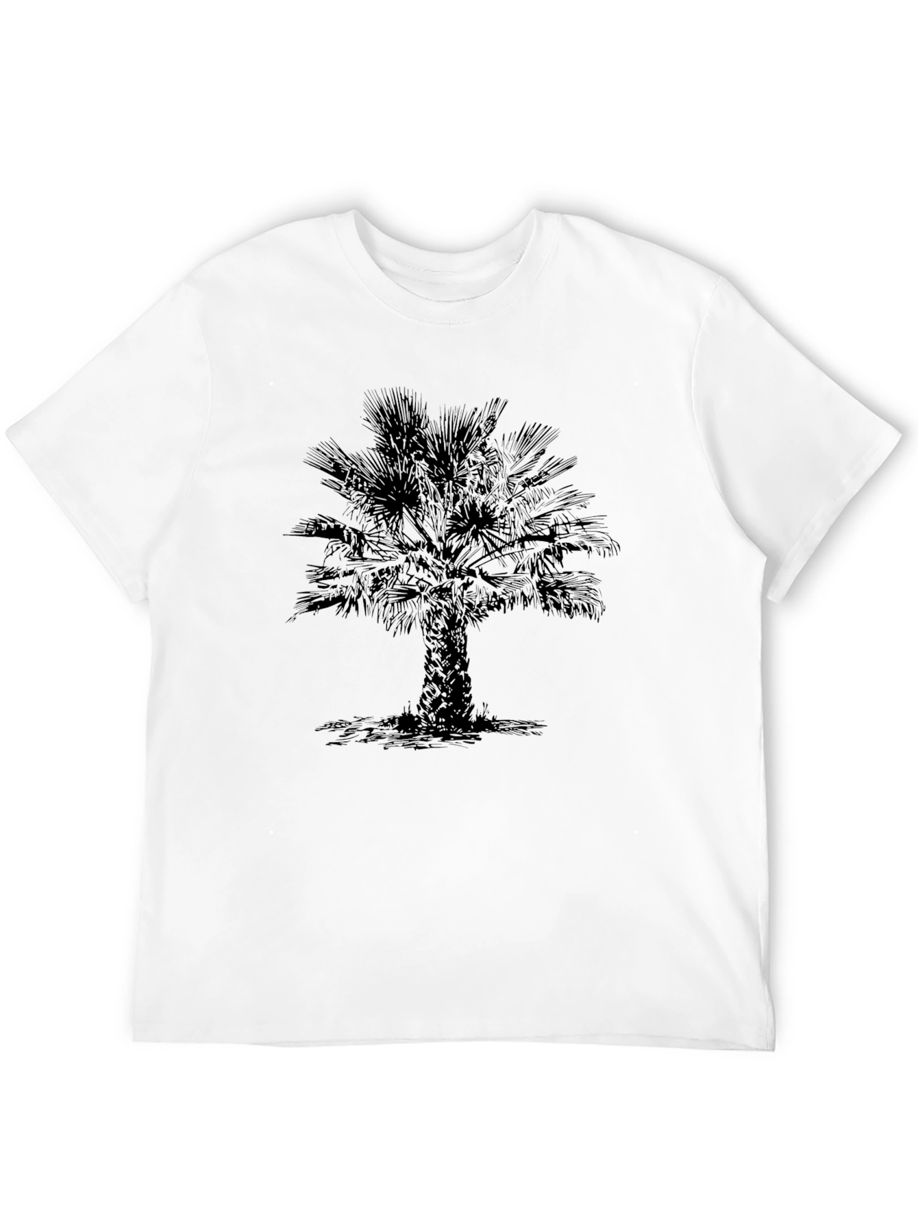 Palm Tree Graphic Tee - Stylish Mens Black T-Shirt