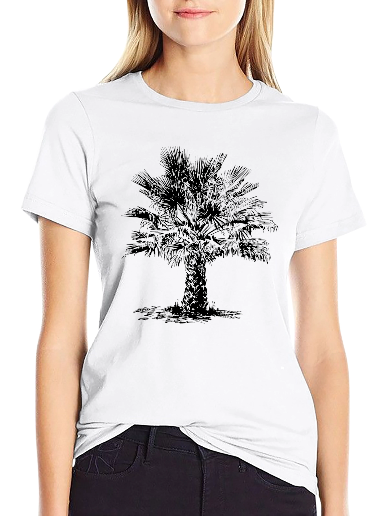 Palm Tree Graphic Tee - Stylish Mens Black T-Shirt