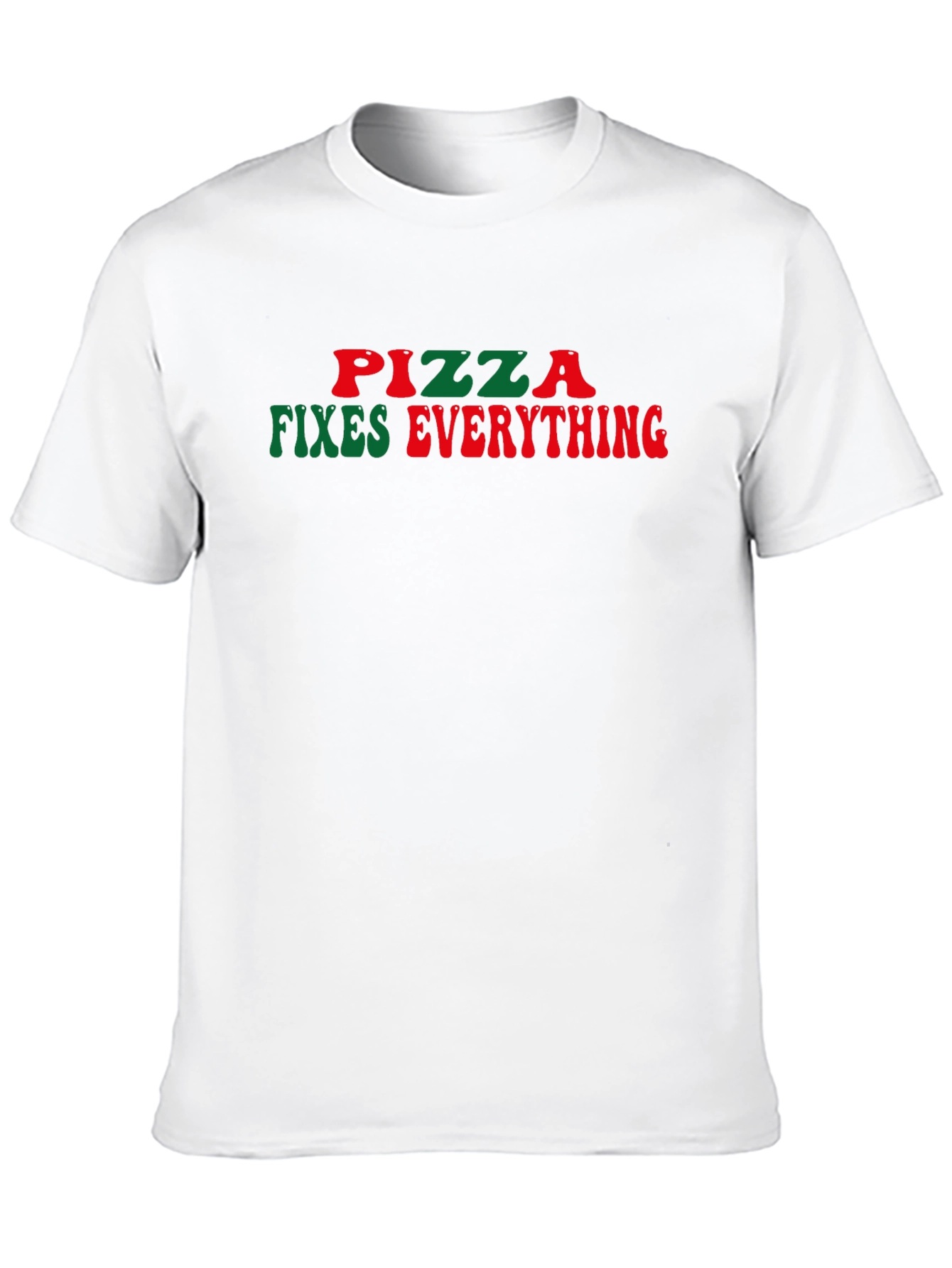 Pizza Fixes Everything Funny Graphic Tee - Black