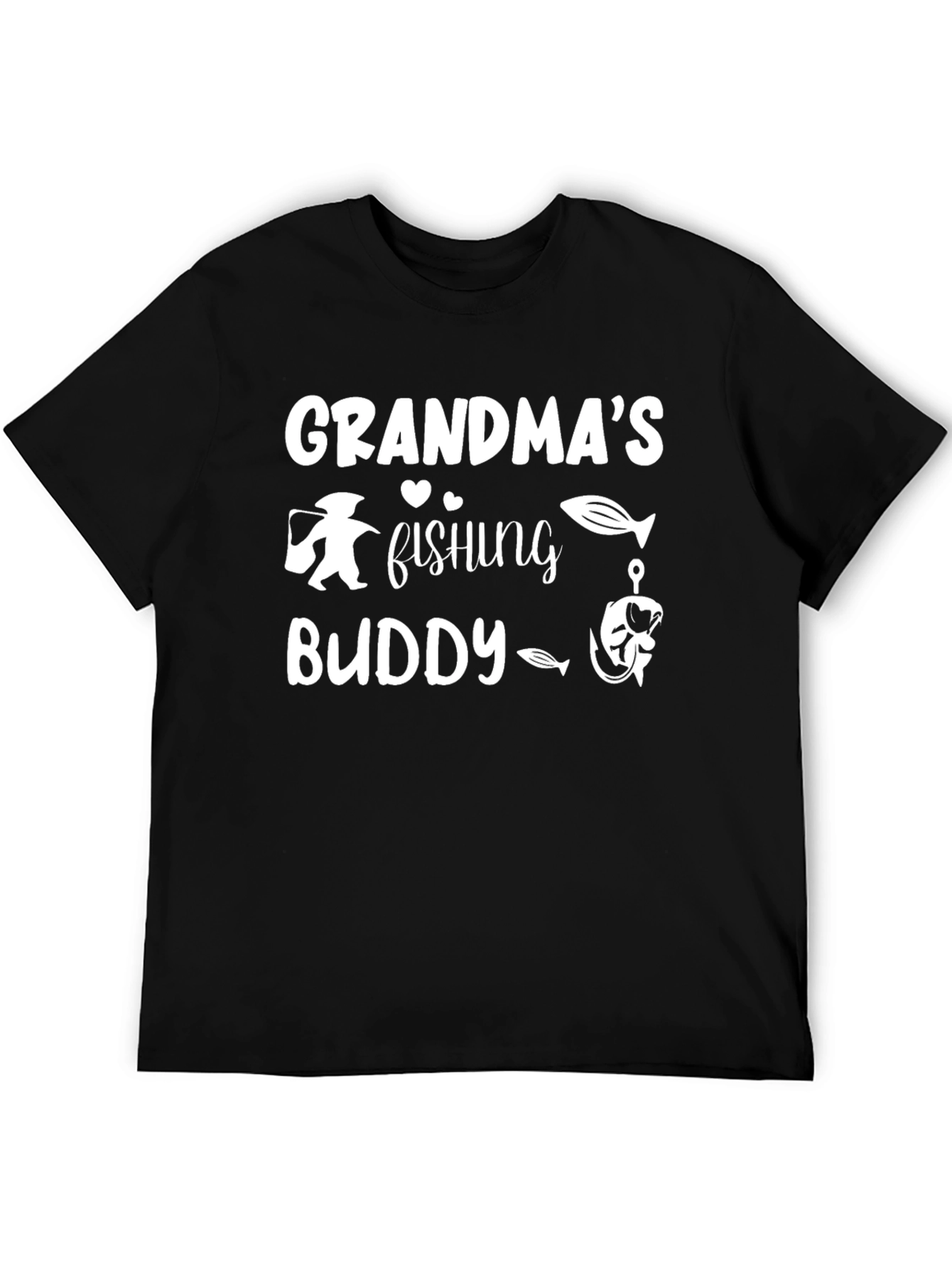 Grandmas Fishing Buddy Black T-Shirt
