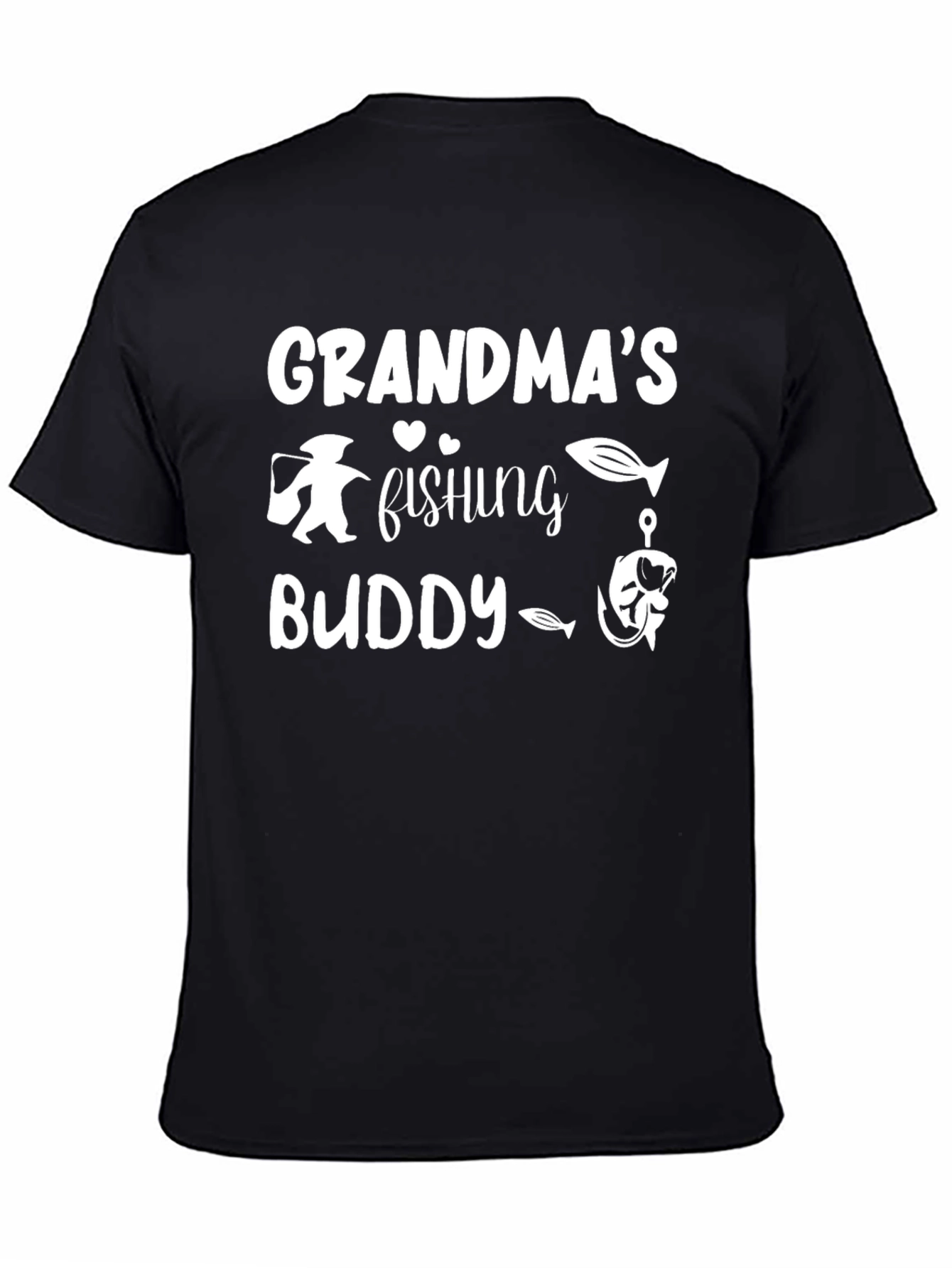 Grandmas Fishing Buddy Black T-Shirt