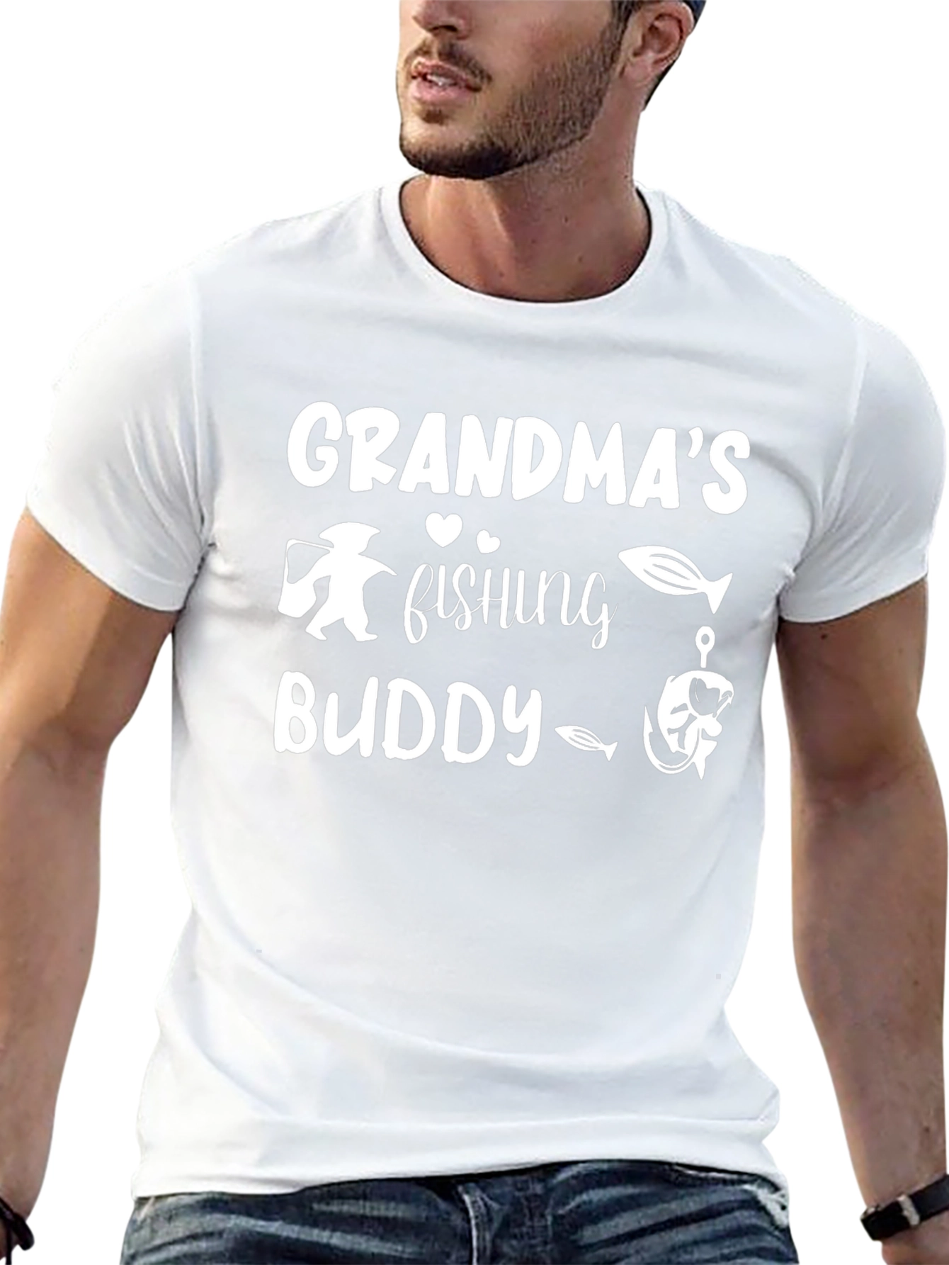 Grandmas Fishing Buddy Black T-Shirt