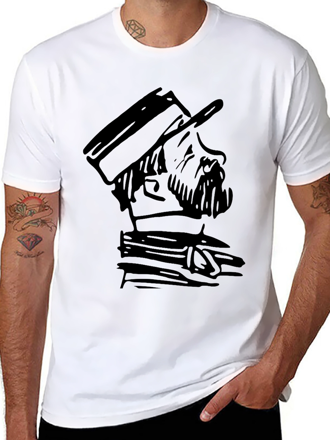 Black T-Shirt with Graphic Print