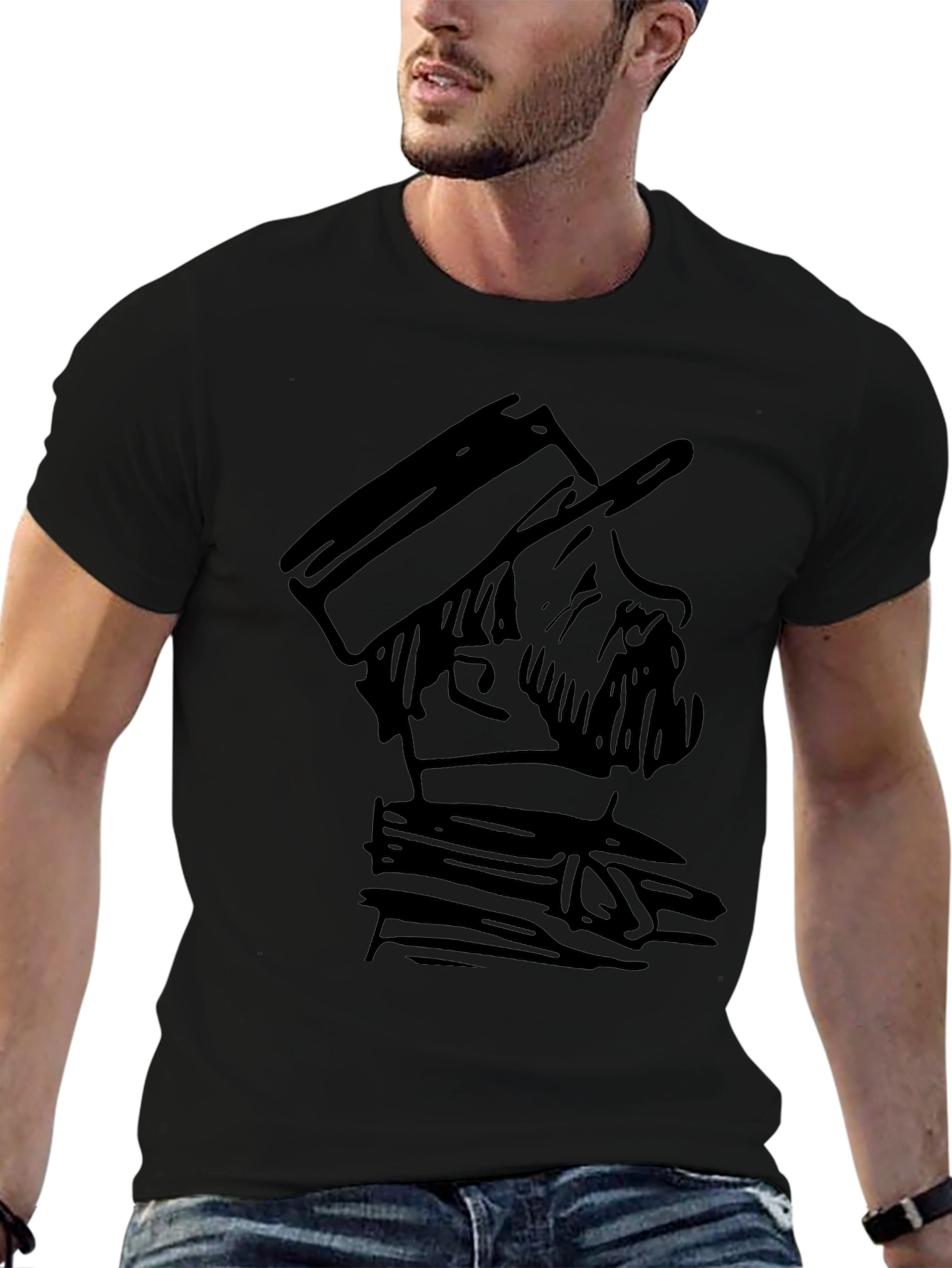 Black T-Shirt with Graphic Print