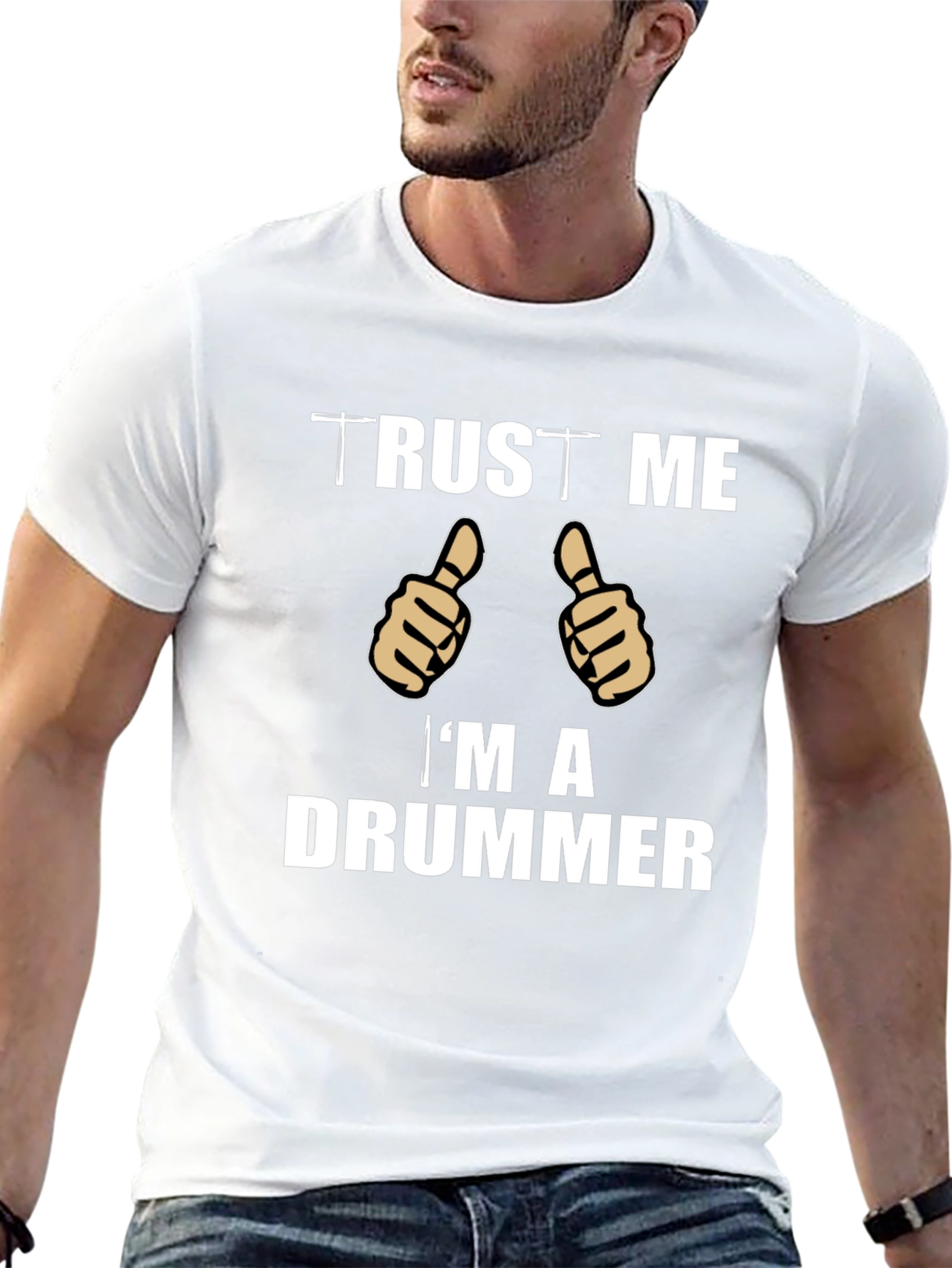 Trust Me Im A Drummer T-Shirt Black Cotton