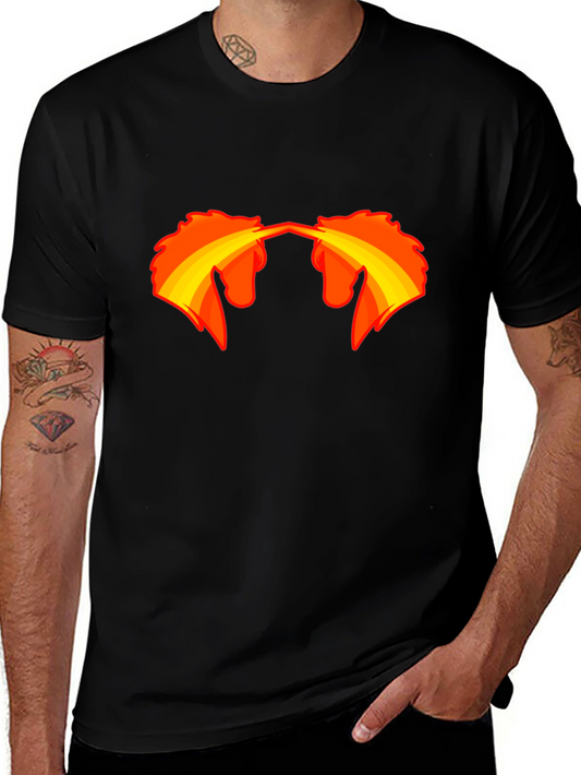 Black T-Shirt with Fire-Breathing Unicorn Graphic