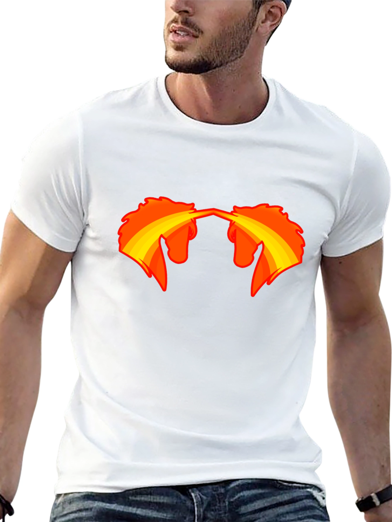 Black T-Shirt with Fire-Breathing Unicorn Graphic