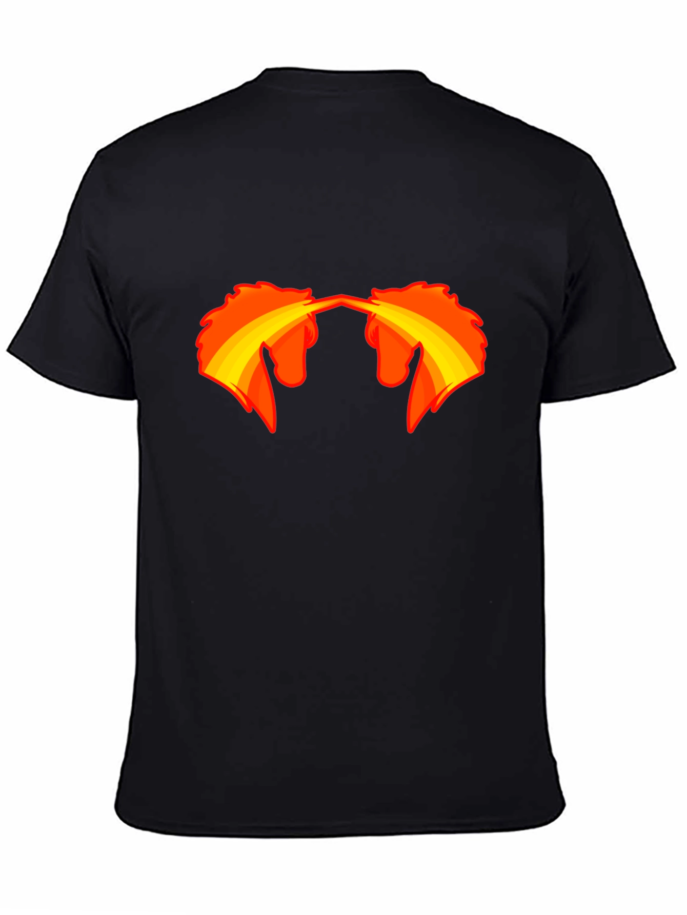 Black T-Shirt with Fire-Breathing Unicorn Graphic