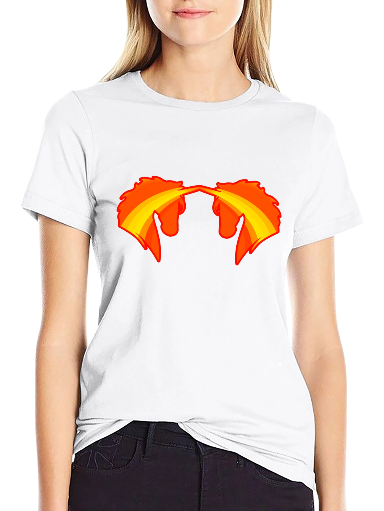 Black T-Shirt with Fire-Breathing Unicorn Graphic