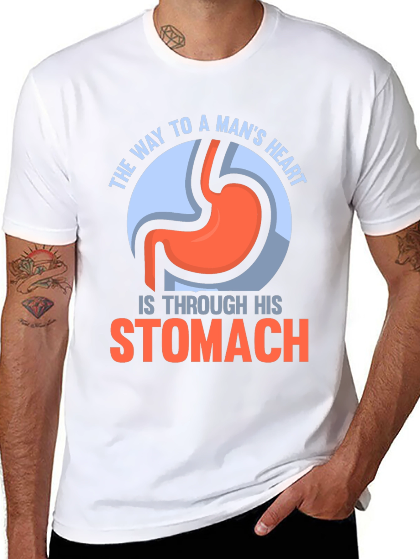 Funny Stomach T-Shirt - Way To A Mans Heart