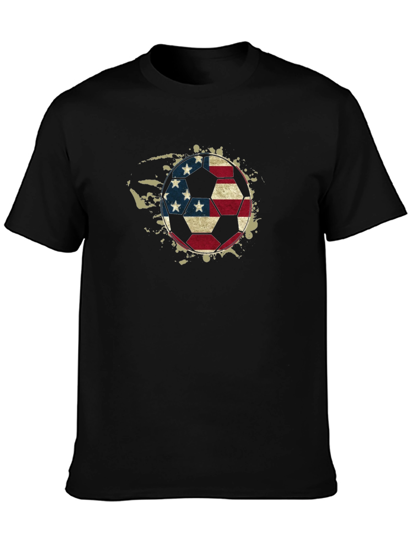 USA Flag Soccer Ball Graphic T-Shirt