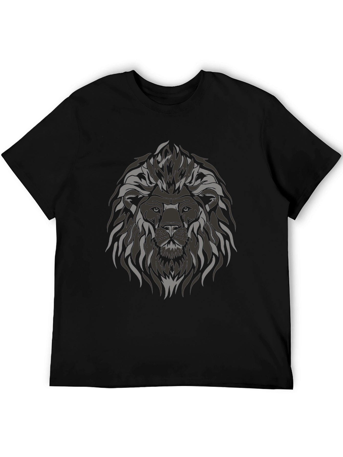 Lion Graphic Print Crew Neck T-Shirt