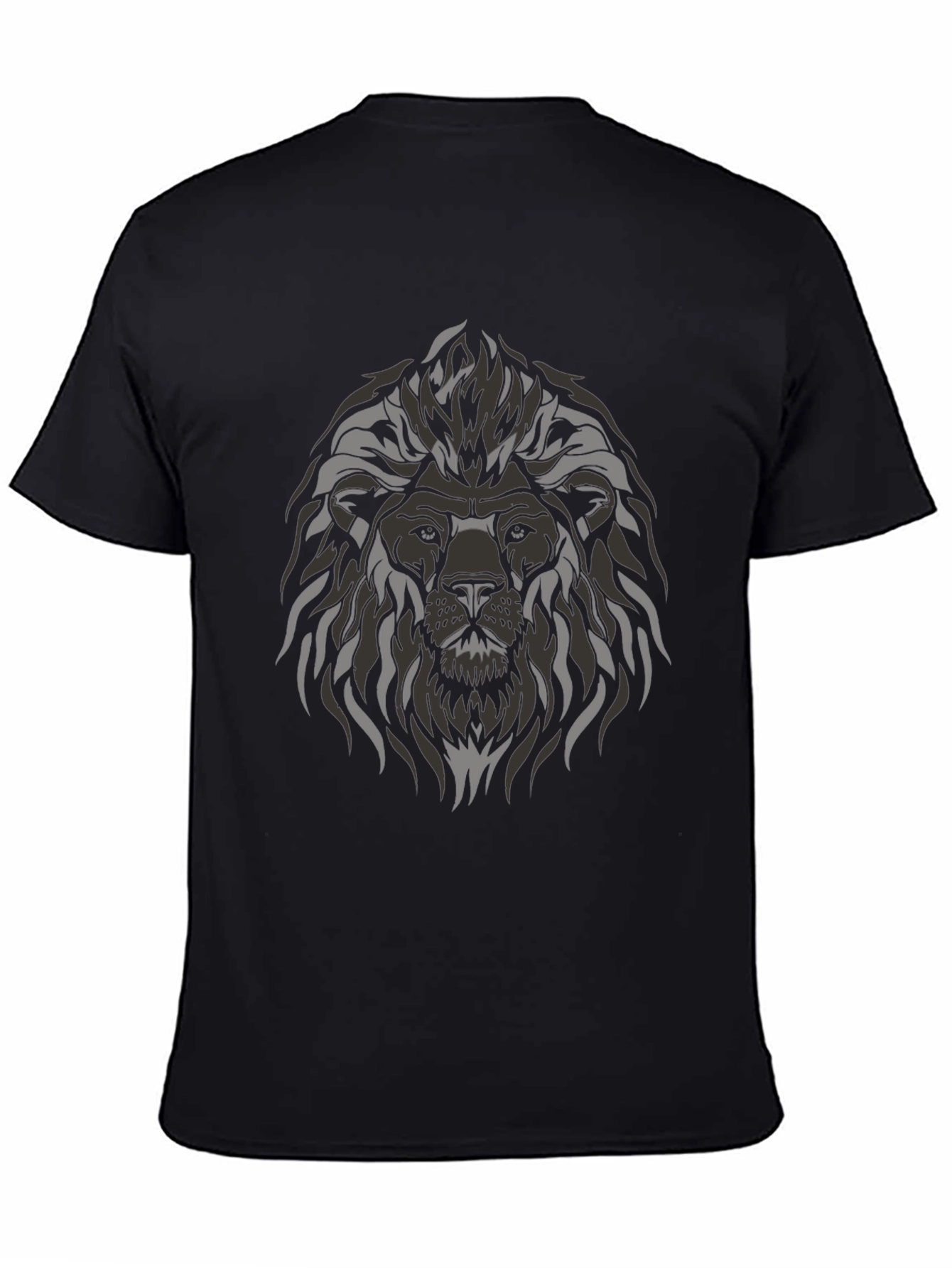 Lion Graphic Print Crew Neck T-Shirt