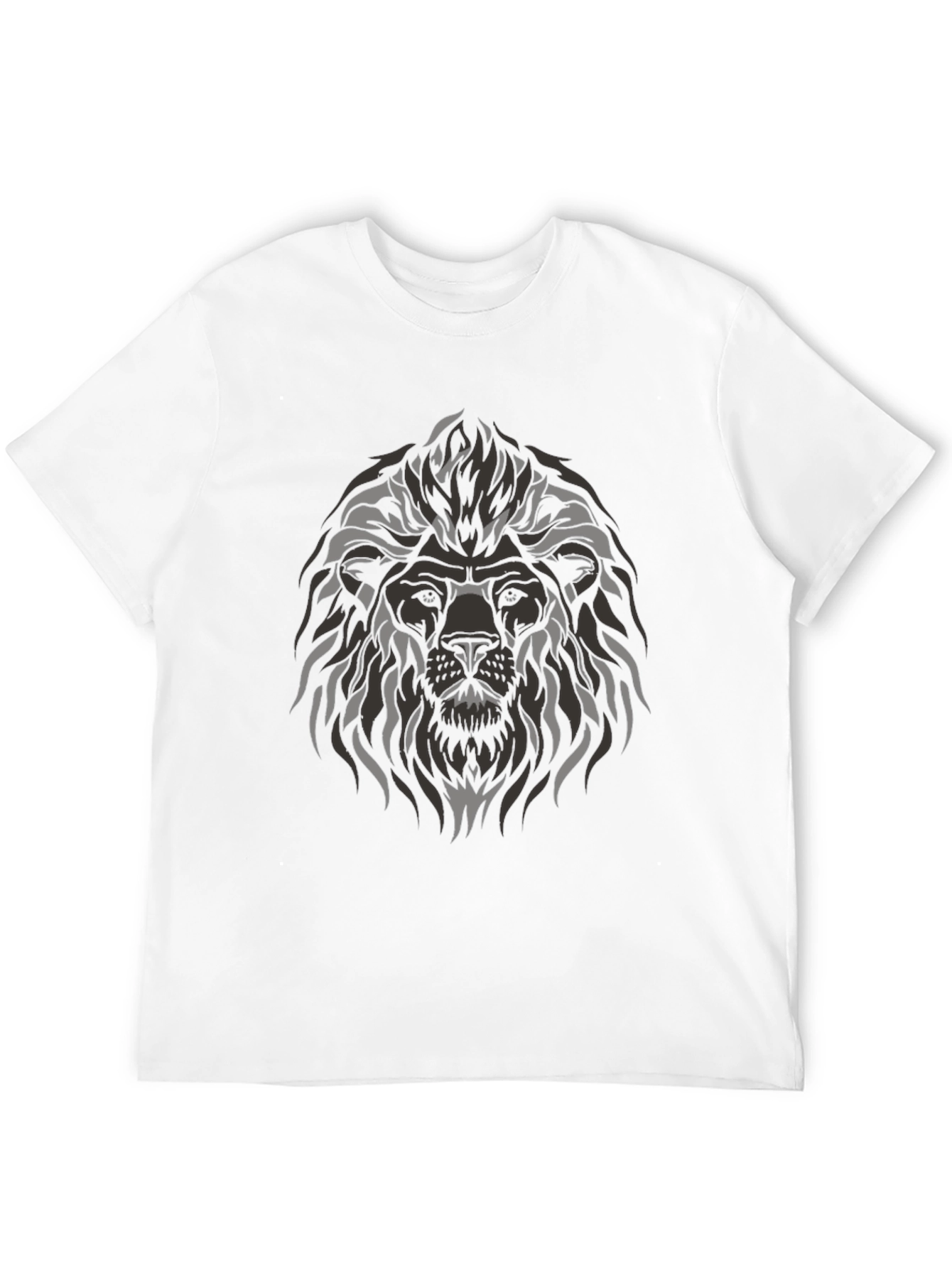 Lion Graphic Print Crew Neck T-Shirt