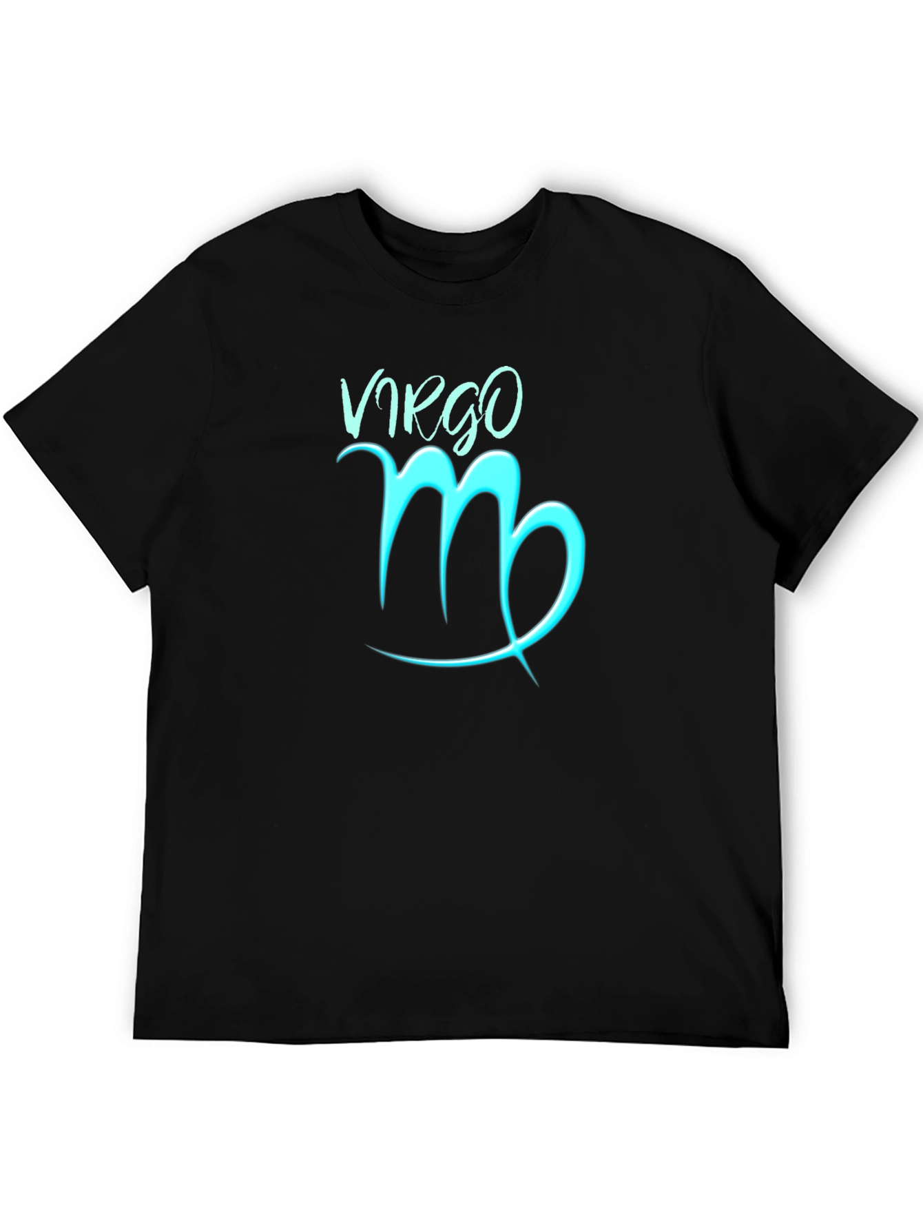 Virgo Zodiac Sign Graphic Tee - Black Cotton Blend