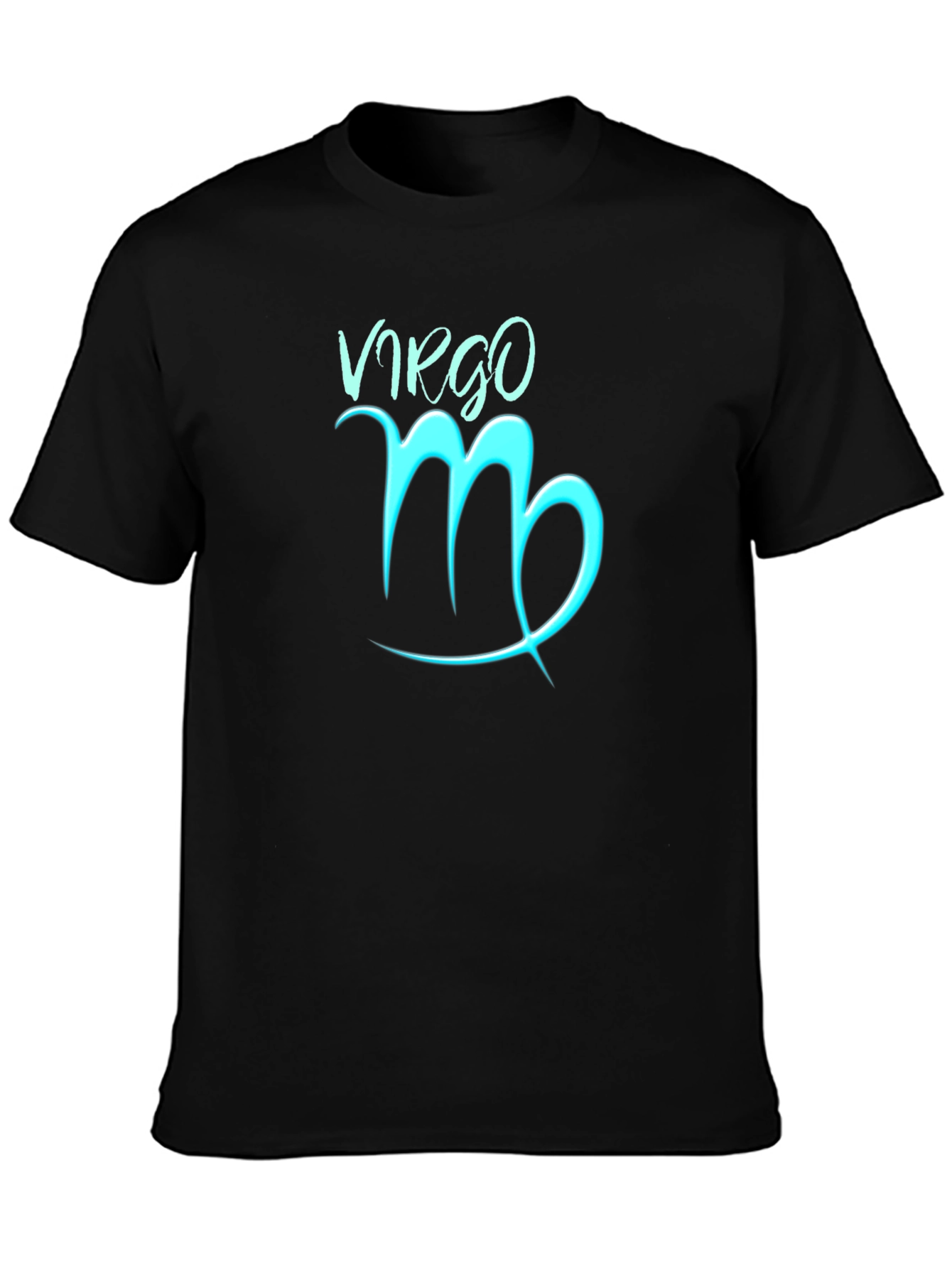 Virgo Zodiac Sign Graphic Tee - Black Cotton Blend