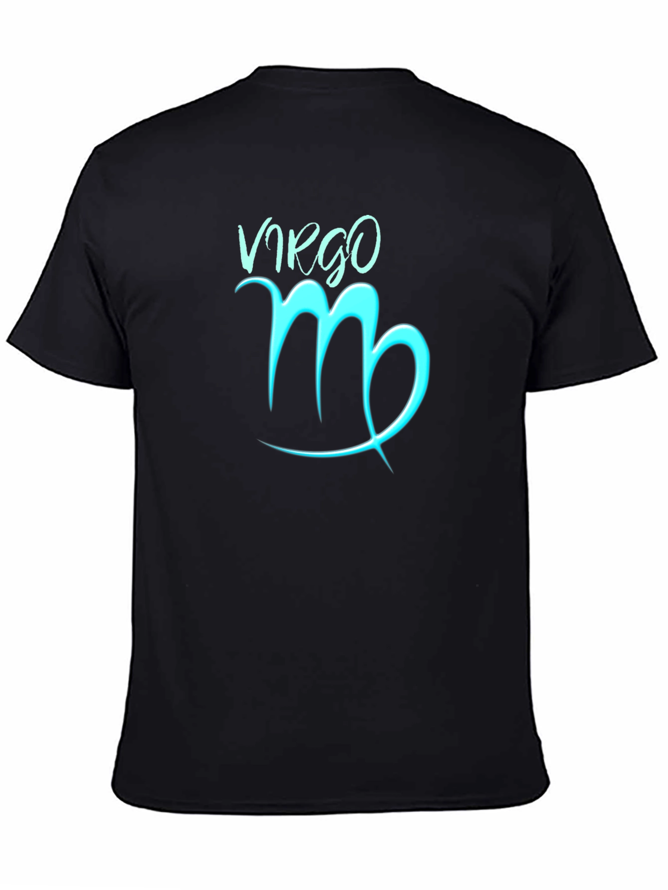 Virgo Zodiac Sign Graphic Tee - Black Cotton Blend