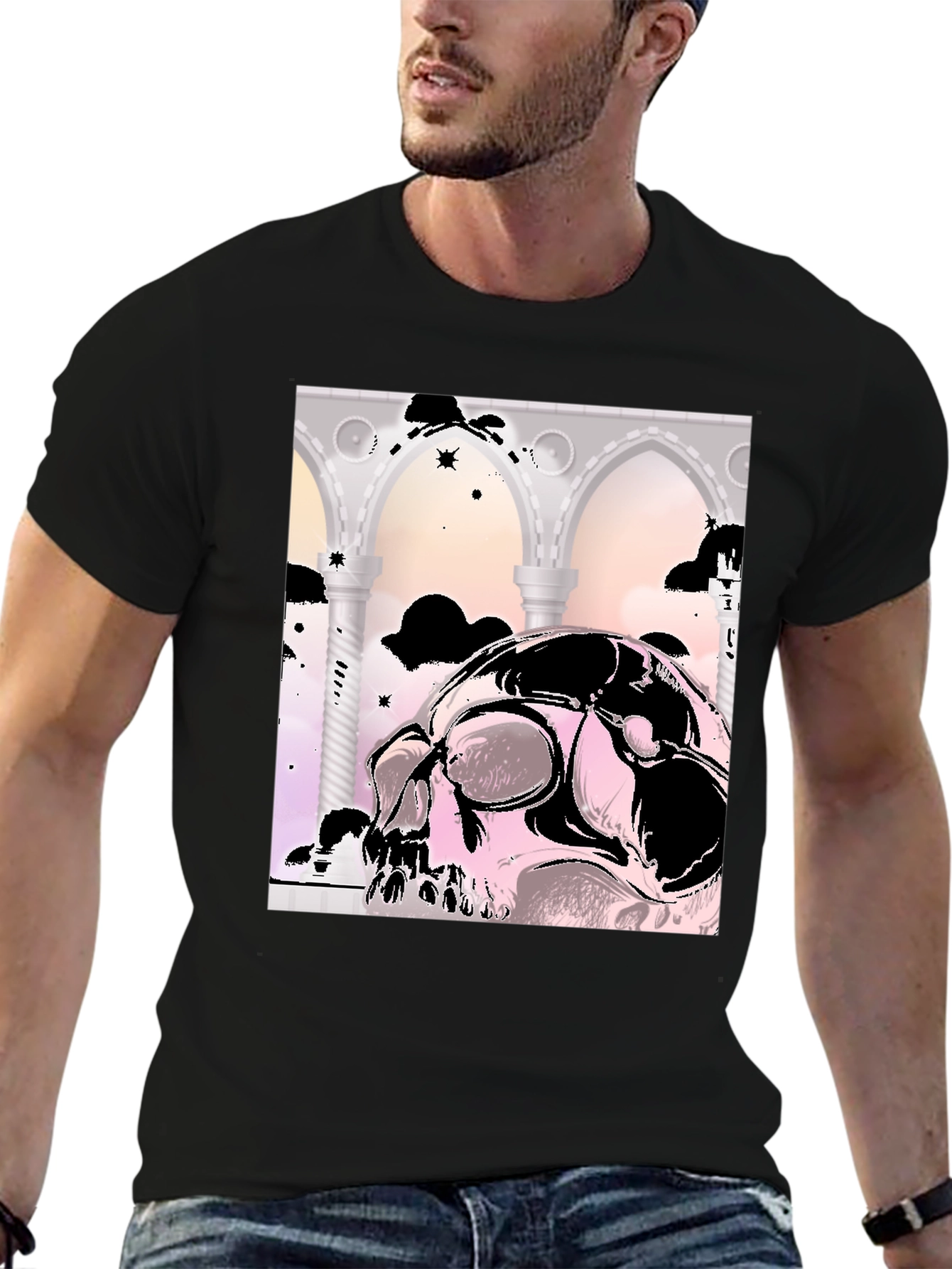 Skull & Arches Graphic Tee - Edgy Style