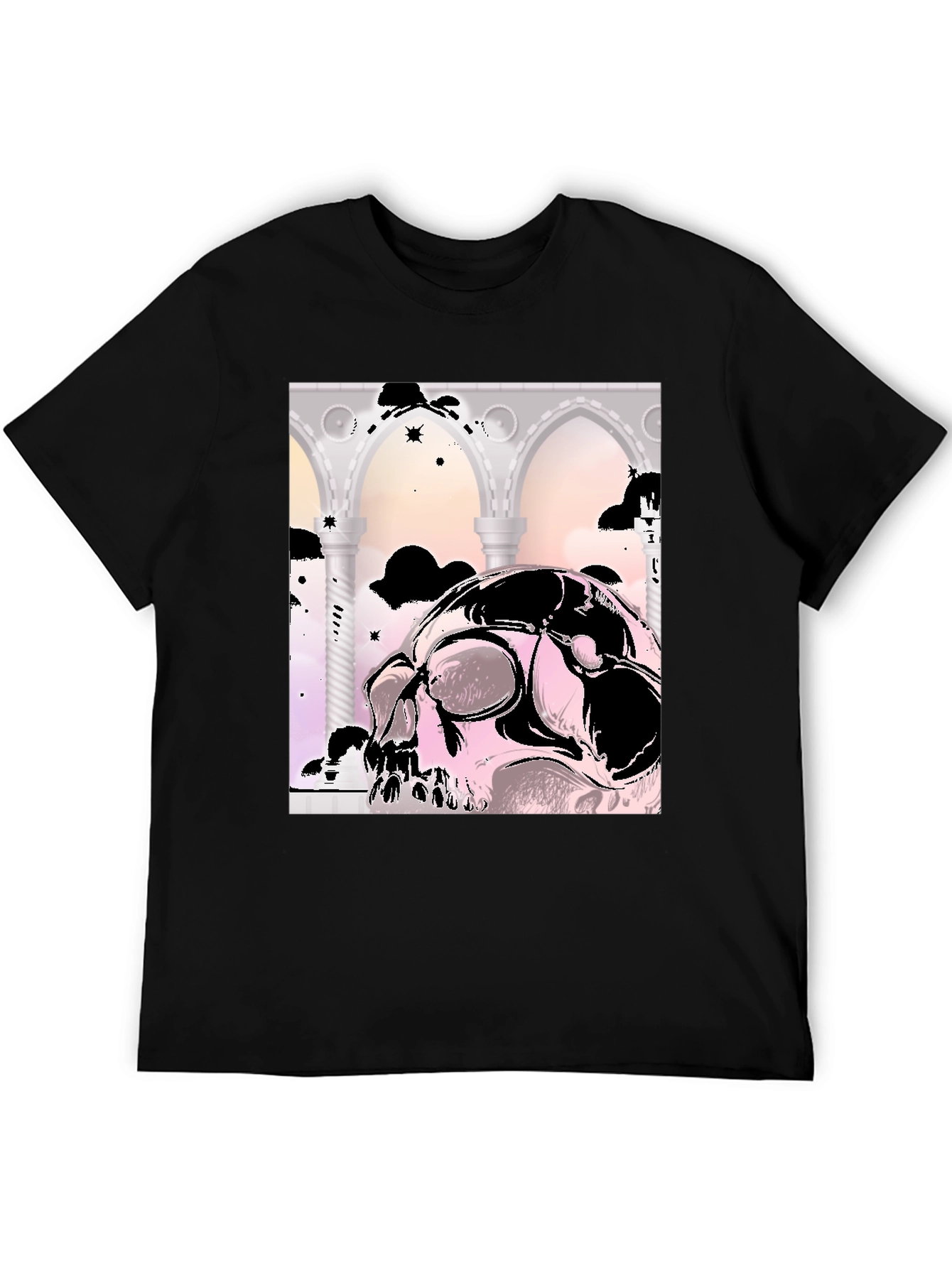 Skull & Arches Graphic Tee - Edgy Style