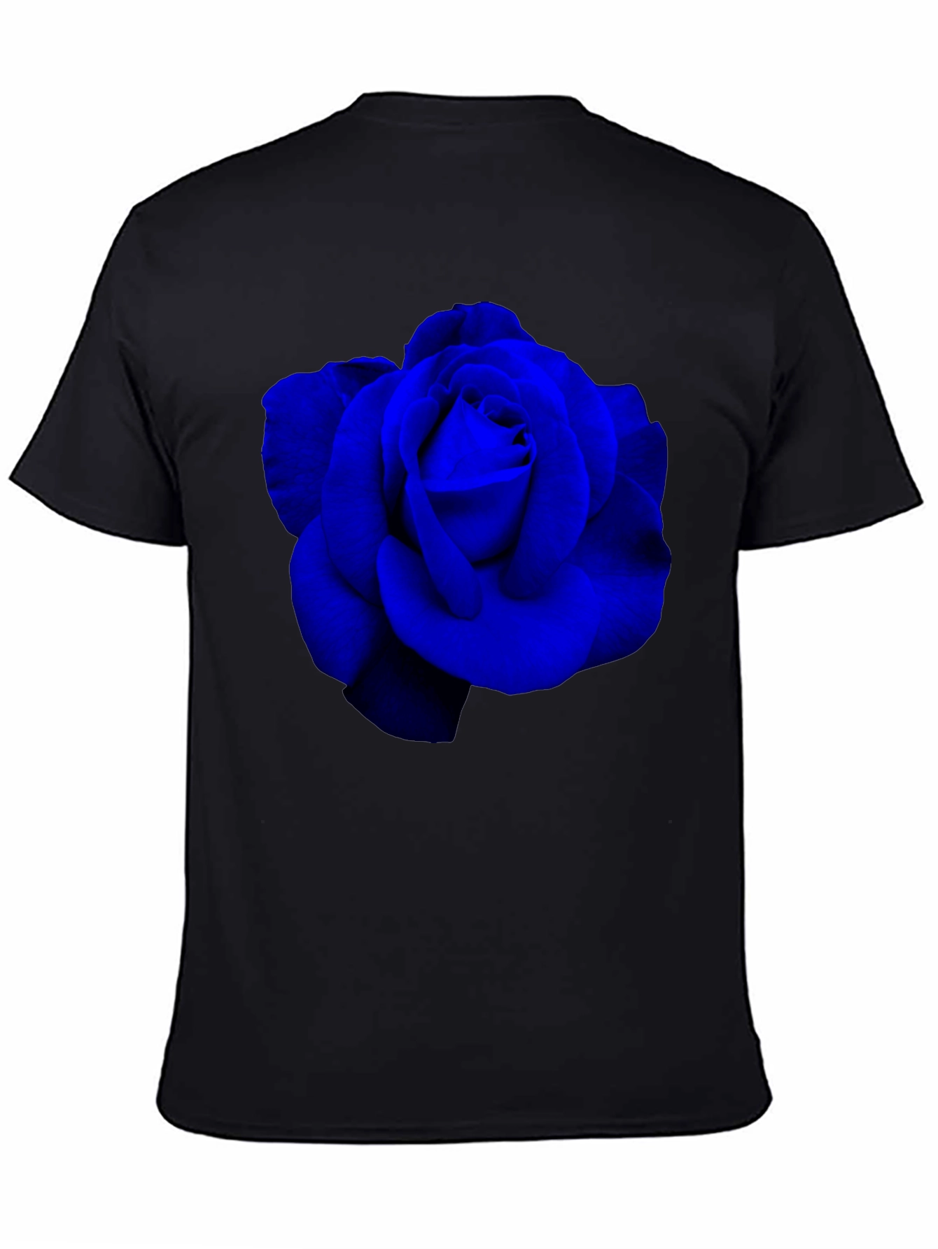 Blue Rose Graphic T-Shirt - Mens Black Tee