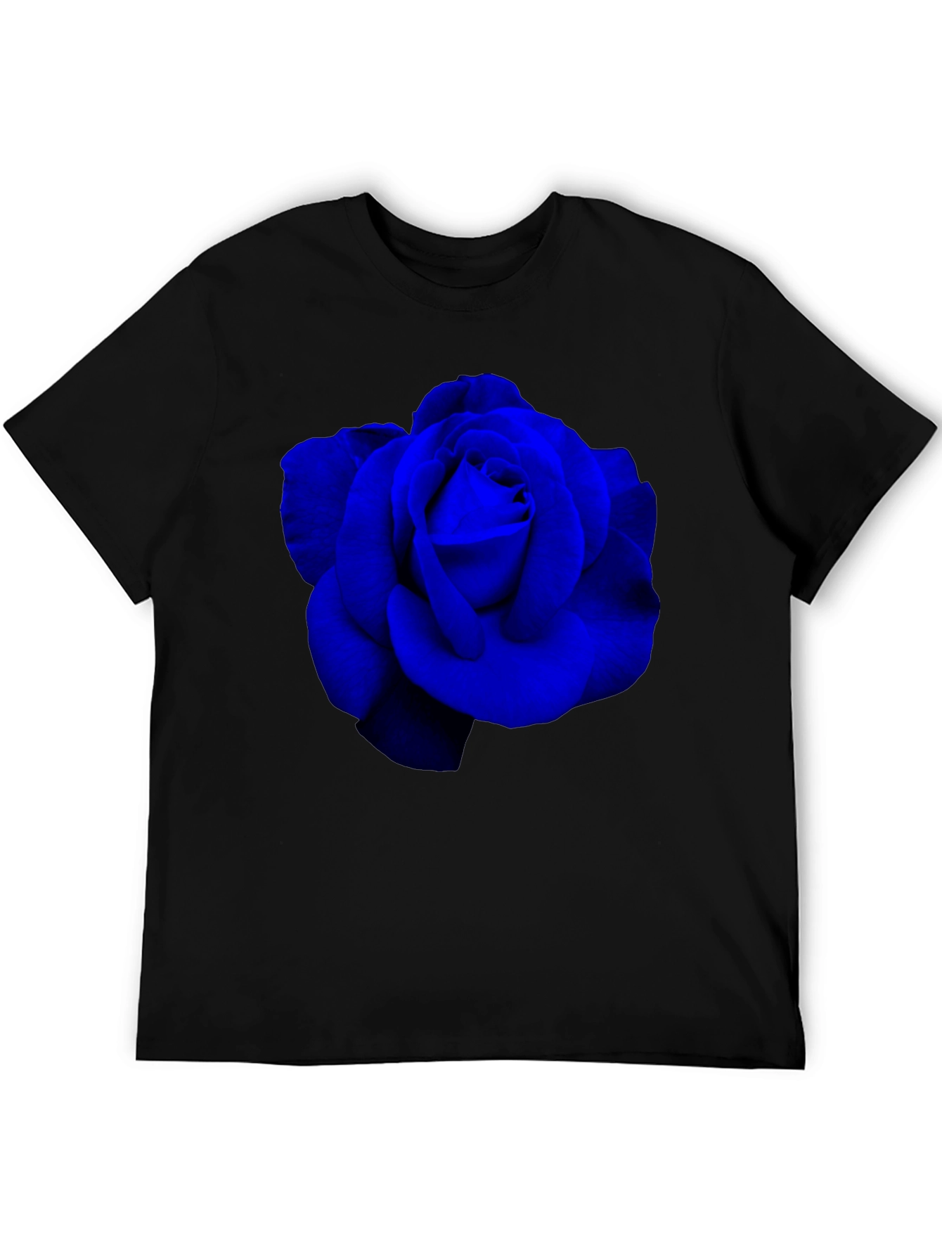 Blue Rose Graphic T-Shirt - Mens Black Tee